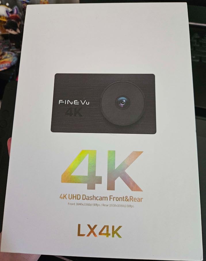 FineVu LX4K True 4K Dual Dash Cam Front and Rear, STARVIS 2, 128GB SD Card | IMX678, 3.5