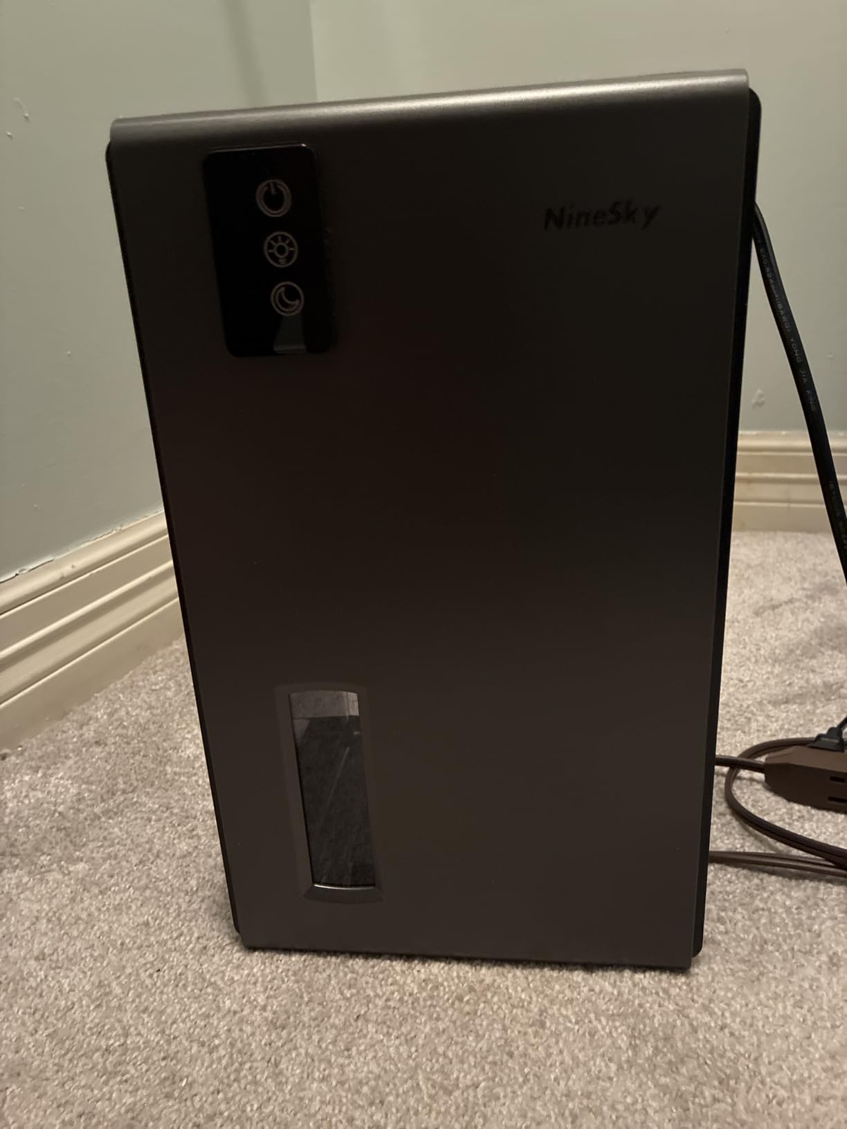 NineSky Dehumidifiers for Home, 1000 Sq.Ft Dehumidifier with 95oz Water Tank, Quiet Dehumidifier for Basement Bathroom Bedroom with 7-Color Ambient Light & Auto Shut Off, (Grey) customer photo 2