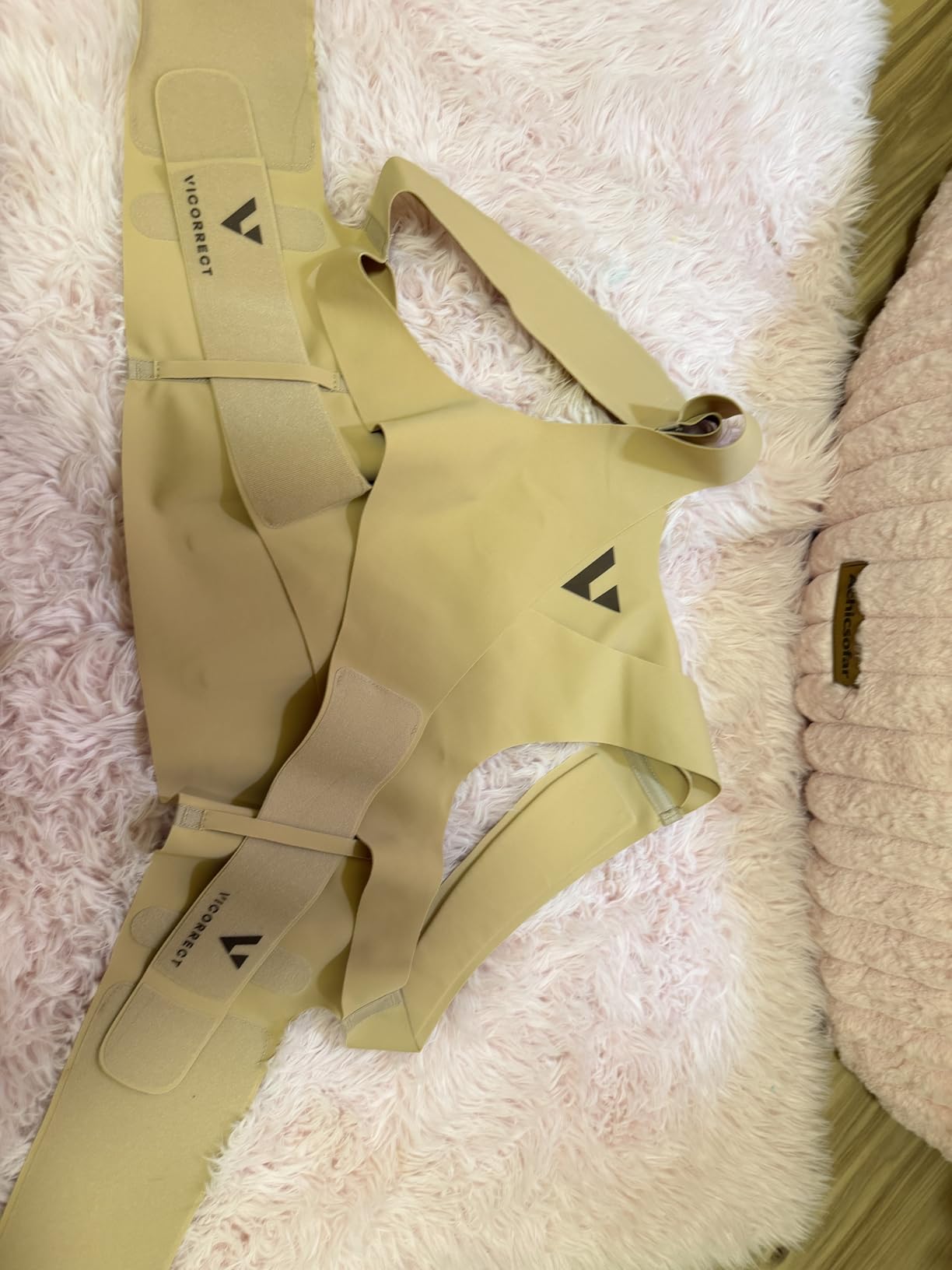 Vicorrect Adjustable Posture Corrector for Women: Invisible Under Clothes - Comfortable Back Support Bra for Upper Back Neck Shoulder Pain Relief - Ideal for Sitting Exercise Daily Wear (Beige Medium) customer photo 2