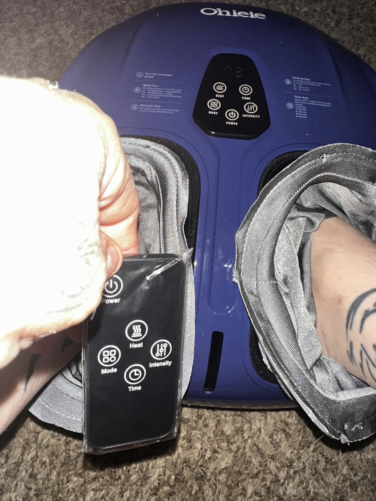 Shiatsu Foot Massager with Heat and Remote Control for Plantar Fasciitis | Deep Kneading, 4 Modes 5 Levels, Auto Shut-Off, Fits to Size 13, Gifts for Women Men Mom Dad(Purple) customer photo 2