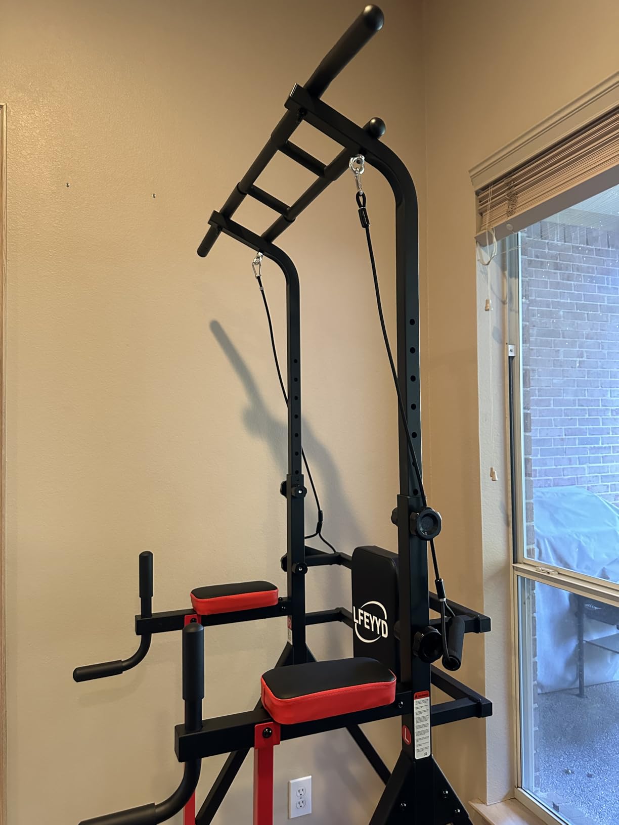 Power Tower Pull Up Bar Free Standing, Home Gym Strength Training Equipment | Dip Station, 13-Height Adjustment Supports Pull Ups, Knee Raises, Push Ups, Full-Body Strength Training, 450LBS Capacity customer photo 1
