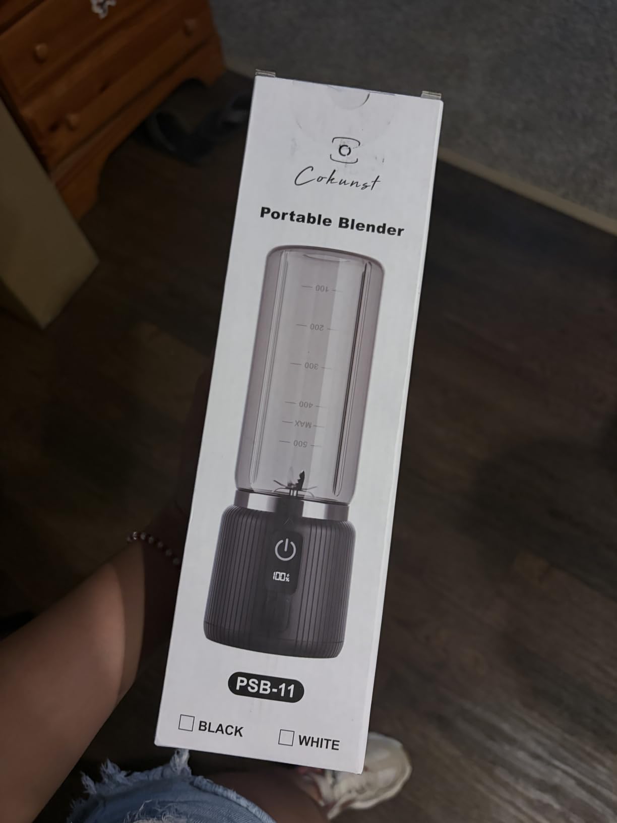 COKUNST Portable Blender, Smoothie Blender with LED Display, 17 oz, White customer photo 1