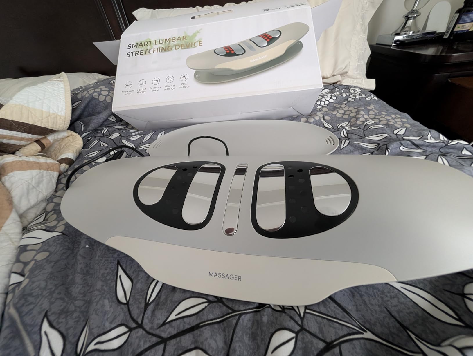 Electric Lumbar Traction Device, Smart Lower Back Massager with Heat | Dual Airbag Traction, 8 Height Levels, Independent Function Control, Ergonomic Fit, Auto Timer, Overheat Protection customer photo 1