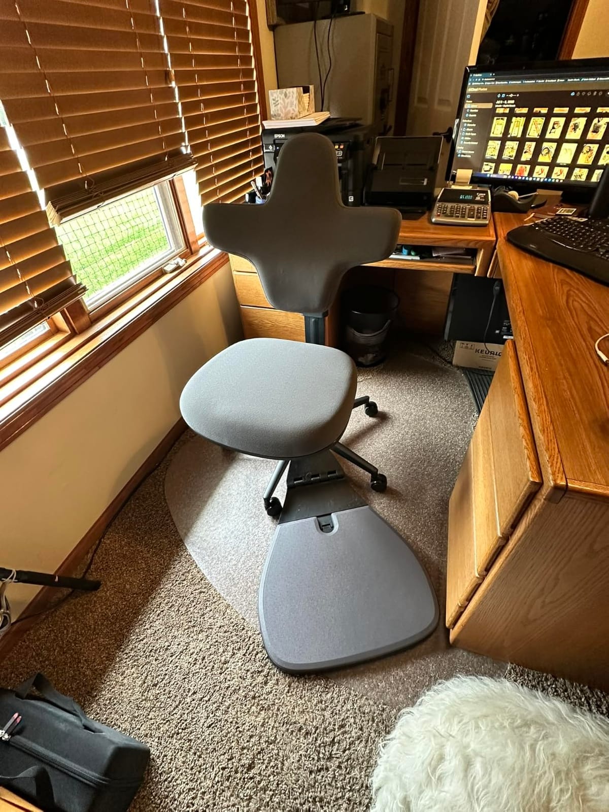 Newtral Standing Desk Chair, Standing Mate Chair for Sit-Stand, Ergonomic Leaning Perch Chair with Anti-Fatigue Mat, Standing Stool, Saddle Chair, Height Adjustable Home Office Posture Seat-MT-L-DG customer photo 2