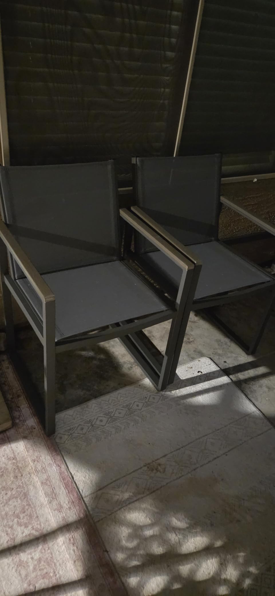 Outdoor Dining Set, 7 Piece Aluminum Patio Table and Chairs Set, All Weather Patio Dining Furniture Set with Umbrella Hole for Backyard, Deck, Poolside (Gray-Teak) customer photo 2