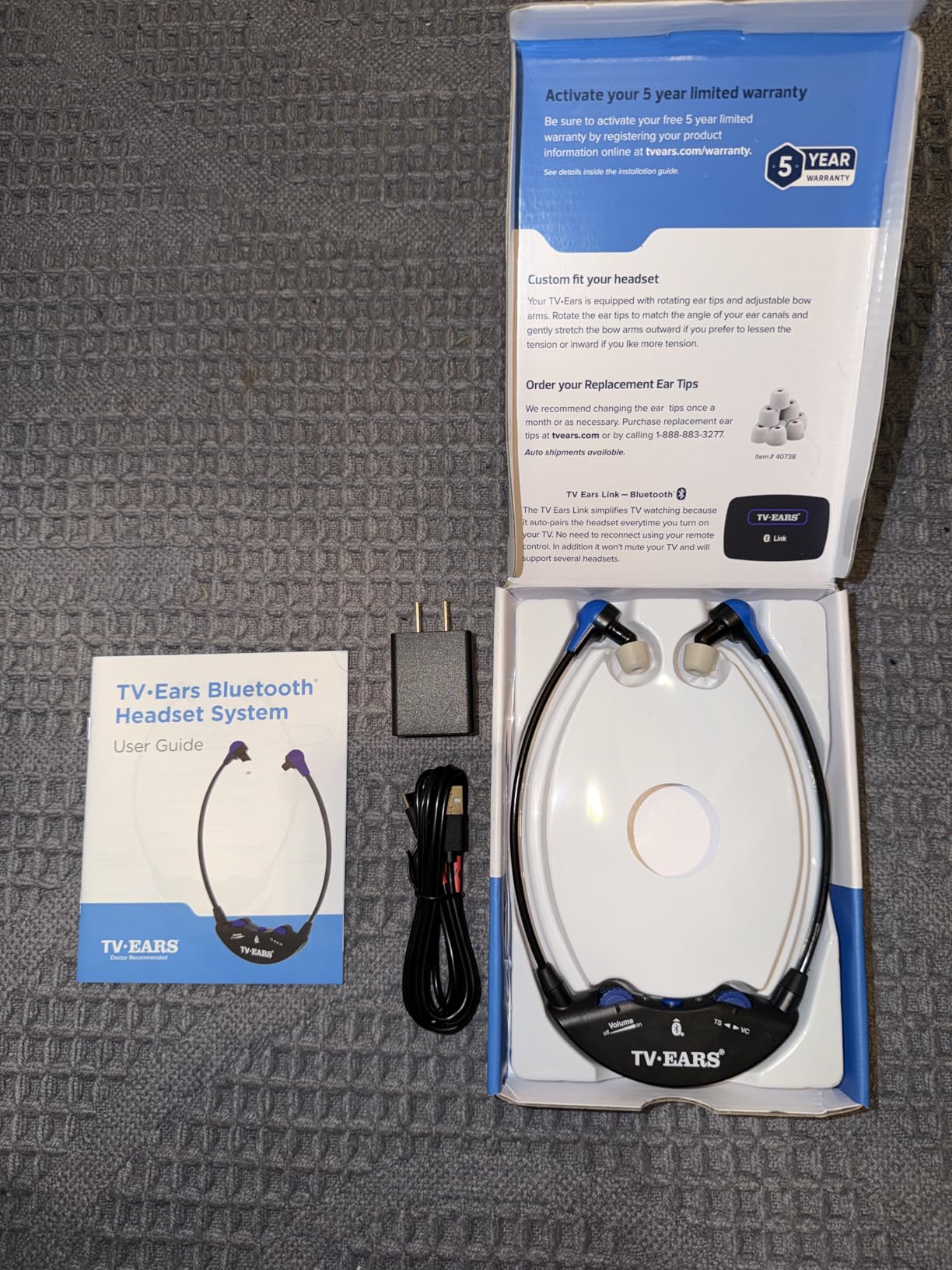 TV Ears Bluetooth TV Listening System for Seniors or Hard of Hearing | 120 dB of Voice Clarifying Audio, Works with all TVs and Pairs to Tablets, Smartphones, and Laptops customer photo 2