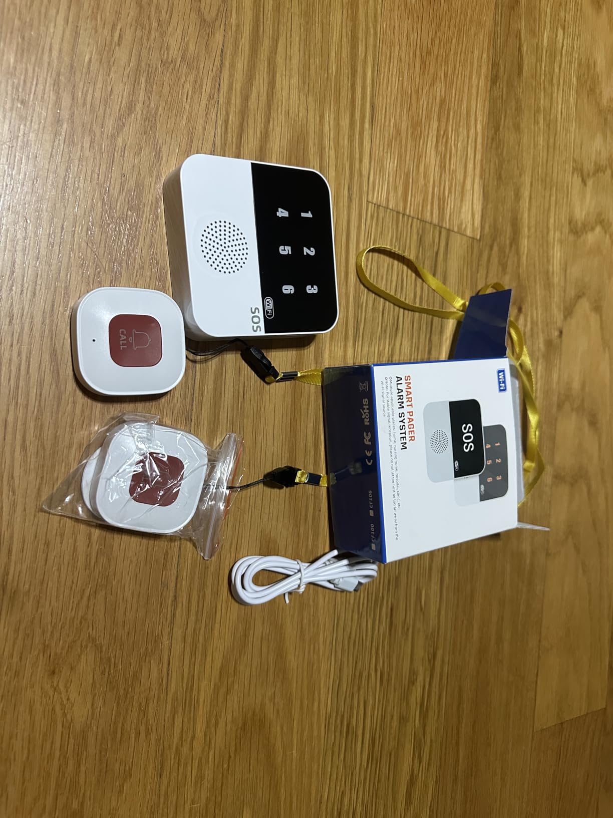 Life Alert Systems for Seniors No Monthly Fee App-Controlled, Medical Alert Systems for Seniors with 2 Call Button 1 Waterproof Wristband 1 Receiver and 1-6 LED Number Display (Only Supports 2.4GHz Wi-Fi) customer photo 1