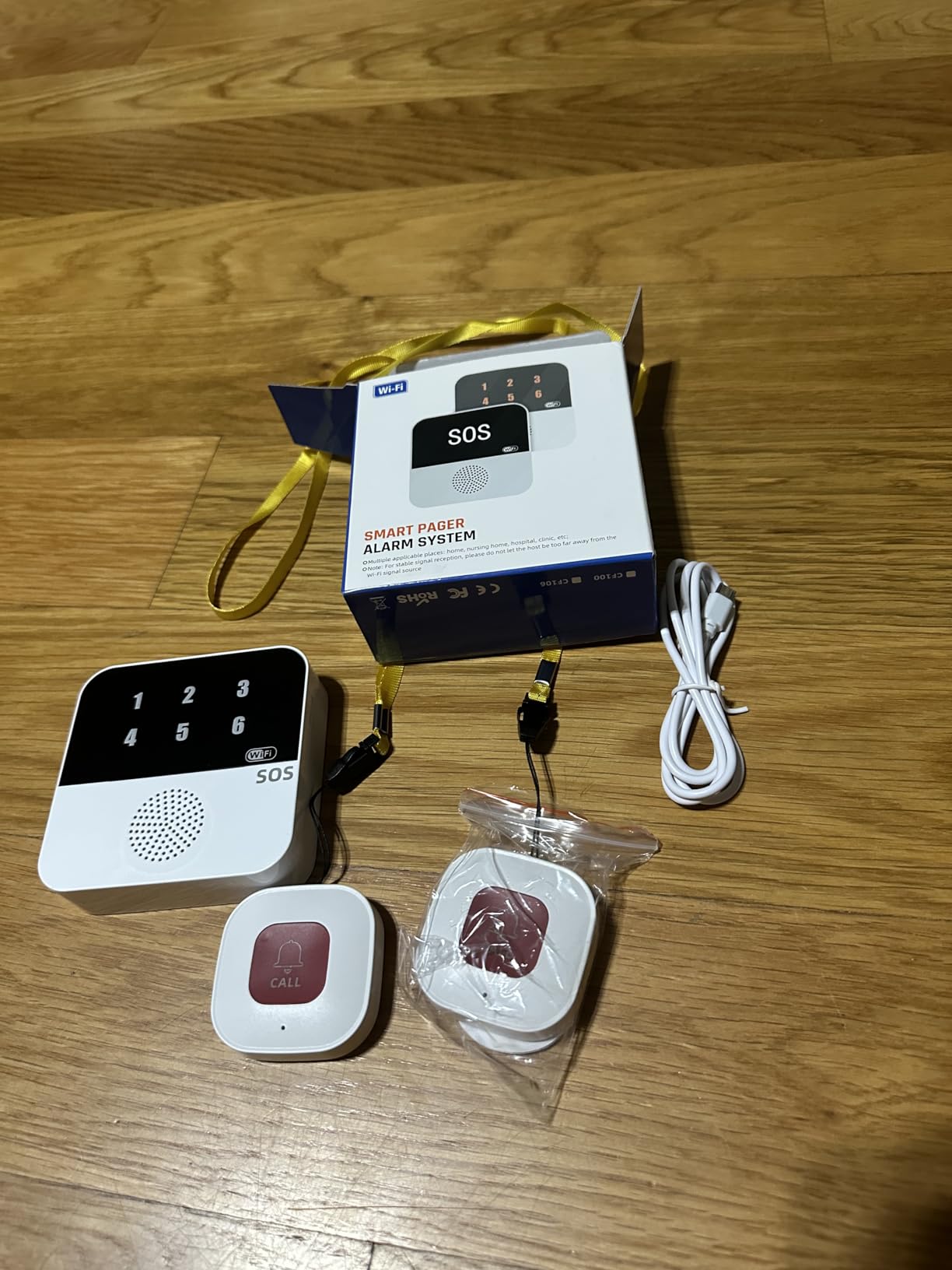 Life Alert Systems for Seniors No Monthly Fee App-Controlled, Medical Alert Systems for Seniors with 2 Call Button 1 Waterproof Wristband 1 Receiver and 1-6 LED Number Display (Only Supports 2.4GHz Wi-Fi) customer photo 2