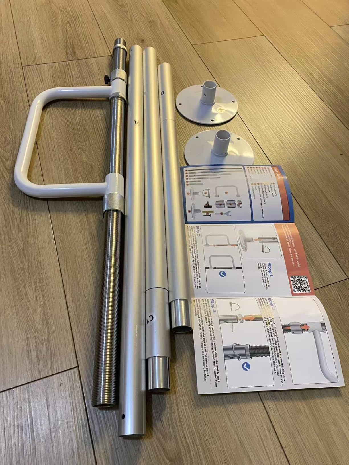 Marudina Transfer Pole, Adjustable Non-Slip Handle, 6.9-10FT Ceiling Height | No-Drill Tension Mount Floor to Ceiling Grab Bar, Holds 300-lb, Bath / Bed/ Living Transfers for Elderly, Limited Mobility customer photo 2