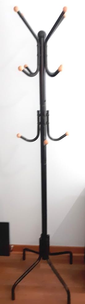SONGMICS Coat Rack Freestanding, Steel Stand with 16 Hooks and 4 Legs | Coat Tree, Holds Clothes, Hats, and Bags, for Entryway, Living Room, Bedroom, Ink Black, ALAN Collection URCR083BH01S customer photo 1