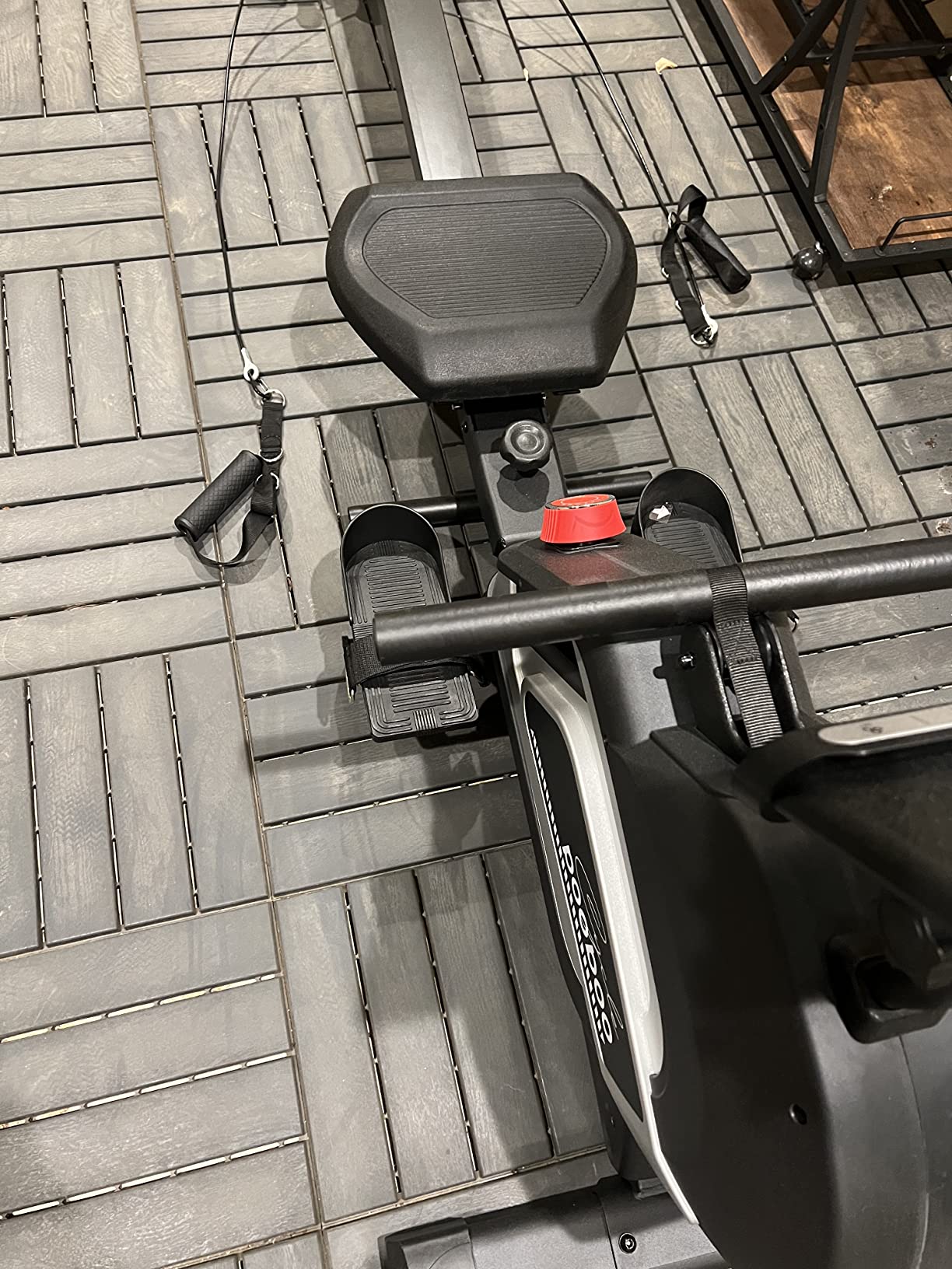 pooboo Rowing Machine for Home, Foldable Magnetic Rowing Machine | 14 Levels Quiet Resistance, Rower Machine with 350 LB Weight Capacity, Comfortable Padded Seat, LCD Monitor, App Support customer photo 1
