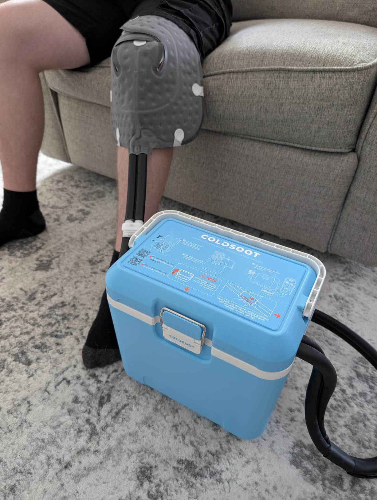 Programmable Timer Ice Machine for Knee After Surgery w/Temp Display, Cold Therapy Machine with Quiet Pump, 12H Cold Therapy Pain Relief for ACL/TKR/Sports Training, Cryotherapy for Knee, Shoulder customer photo 1