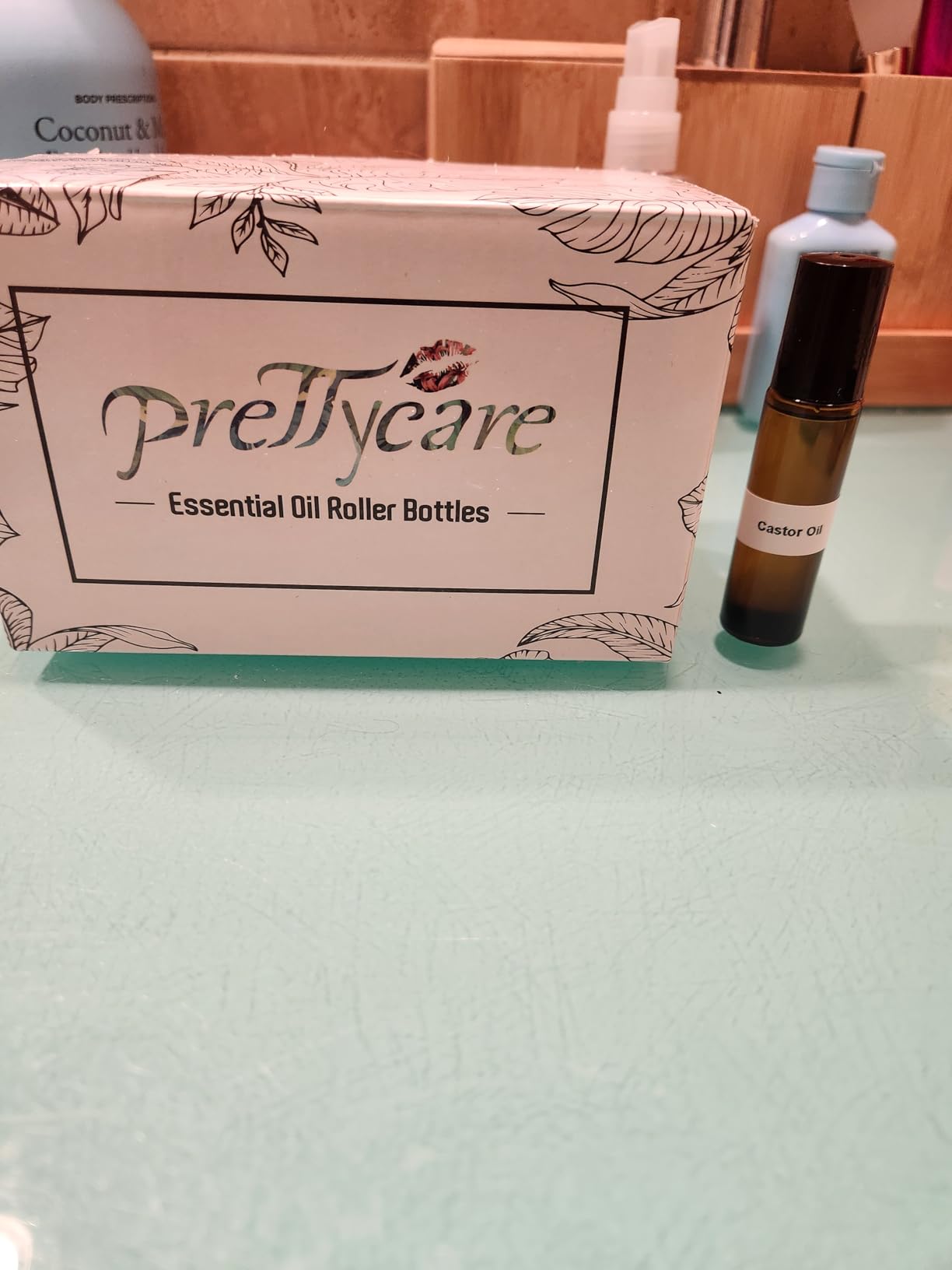 PrettyCare 4 Pack Amber Glass Roller Bottles for Essential Oils Gift Box Set - 10ml Roll on Bottle with Stainless Steel Roller Balls and Black Caps - Pure Essential Oil Blend Roller Bottle customer photo 1