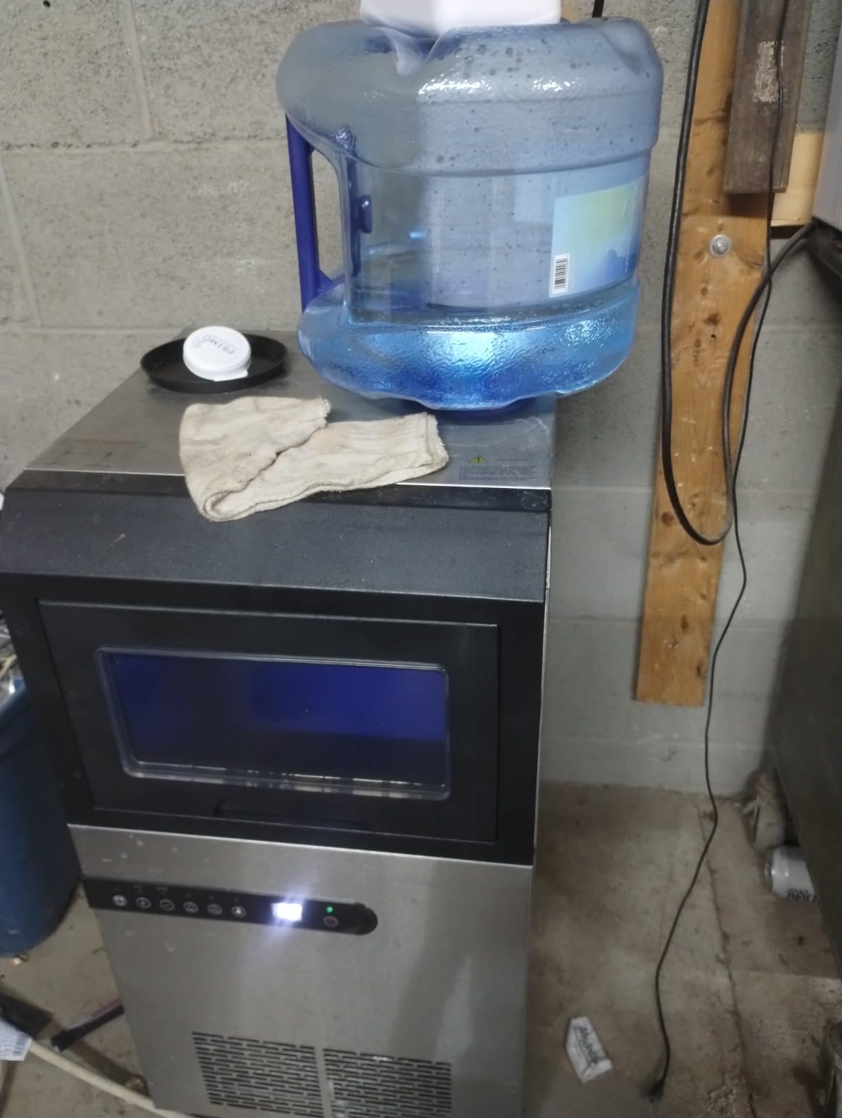 Commercial Ice Maker Machine, 150Lbs/24H Undercounter/Freestanding Ice Machine with Self-Priming Gallon Water& Facuet Water Inlet, 45Lbs Large Ice Capacity, 55Pcs Cubes per Cycle for Home Party Bar customer photo 1
