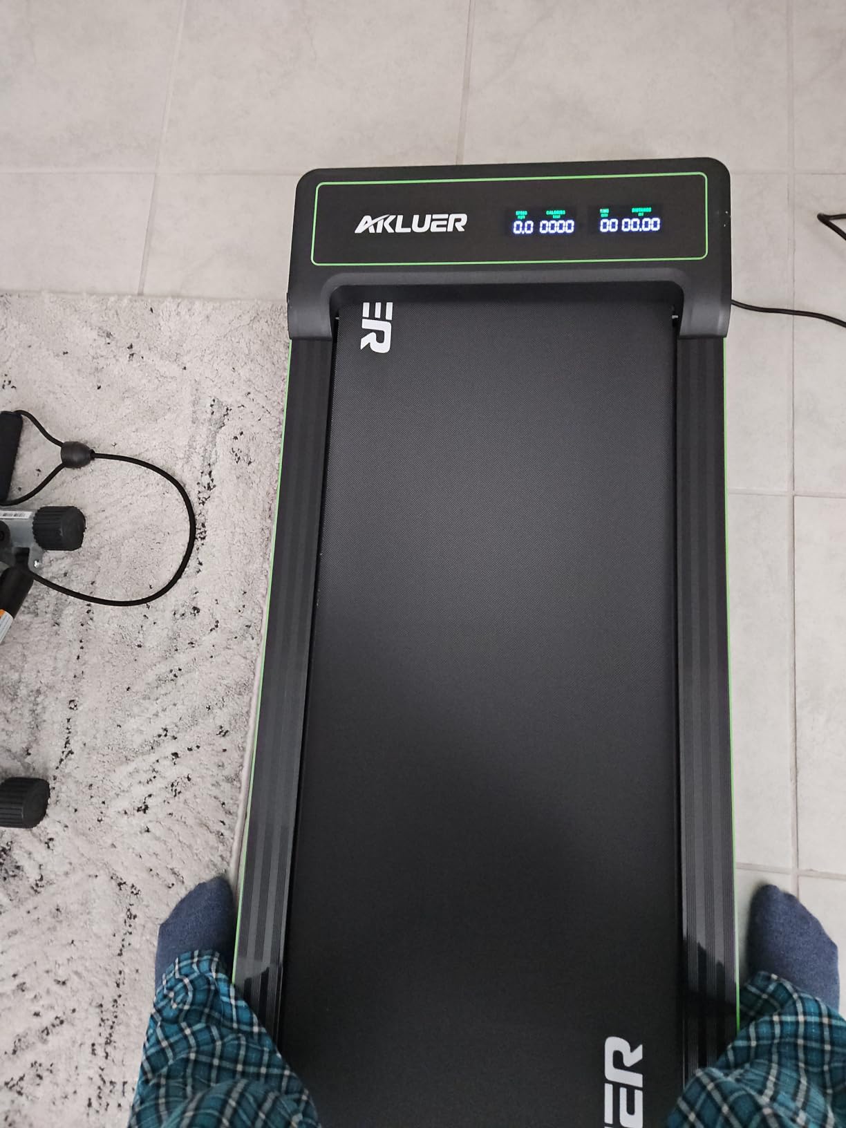 Dual Flywheel Manual Treadmill - Foldable Non-Electric for Home/Gym | Durable non-slip belt for comfortable walking/jogging, Smooth resistance with LCD, Soft foam grips, compact foldable design customer photo 1