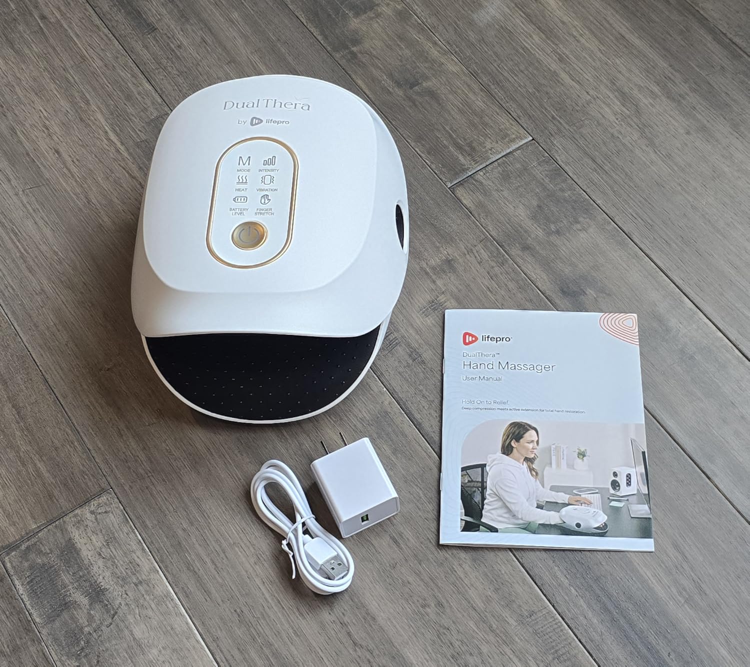 LifePro DualThera Hand Massager - Finger Stetching, Heat, RLT & Compression customer photo 2