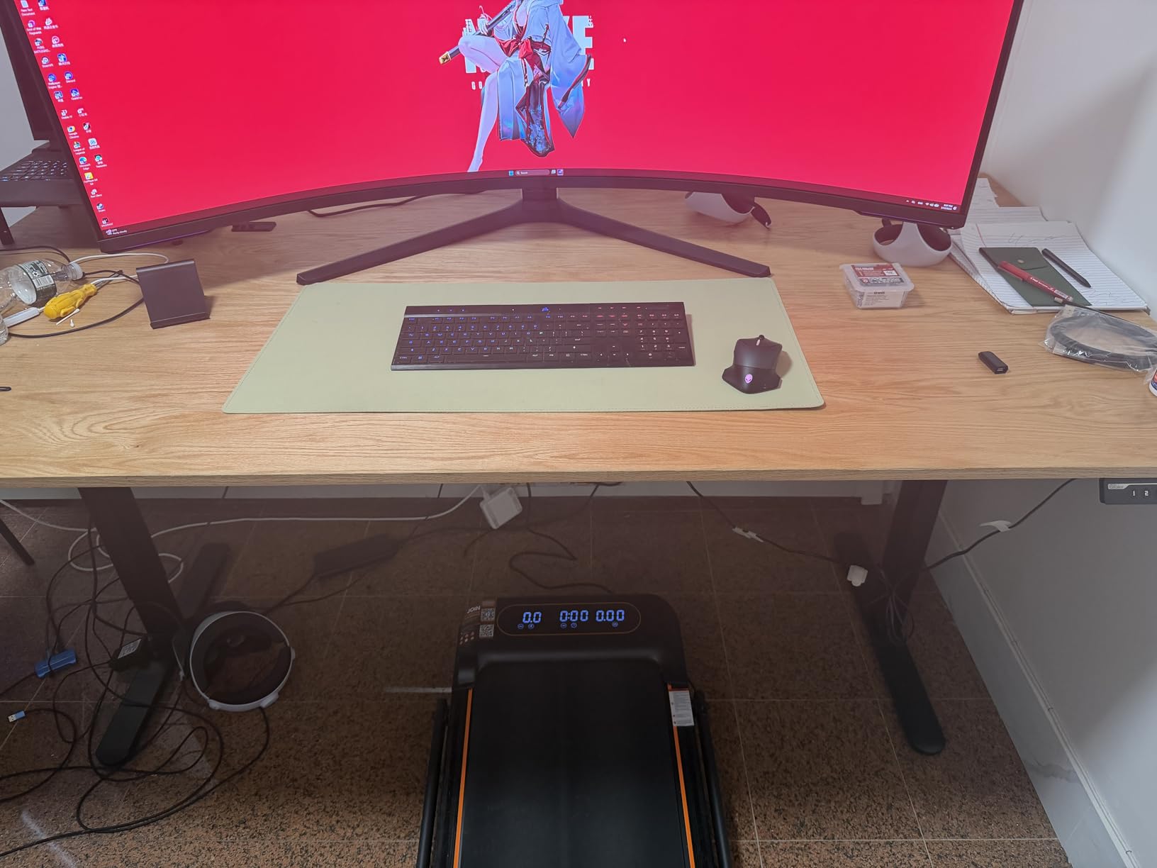 Walking Pad with 15% 12-Level Auto Incline & Handle Bar, 450 lbs Capacity UI Screen, Speaker Under Desk Treadmill, APP & Remote Control, Treadmills for Home Hiking customer photo 1