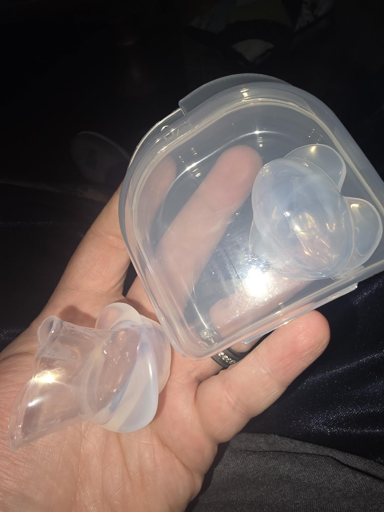 Tongue Stabilizing Device Mouthpiece - Reusable BPA-Free Tongue Retainer for Quiet Restful Sleep, Soft Silicone Anti-Snoring Device, Custom-Fit for Men & Women, Includes Travel Case (Clear) customer photo 1