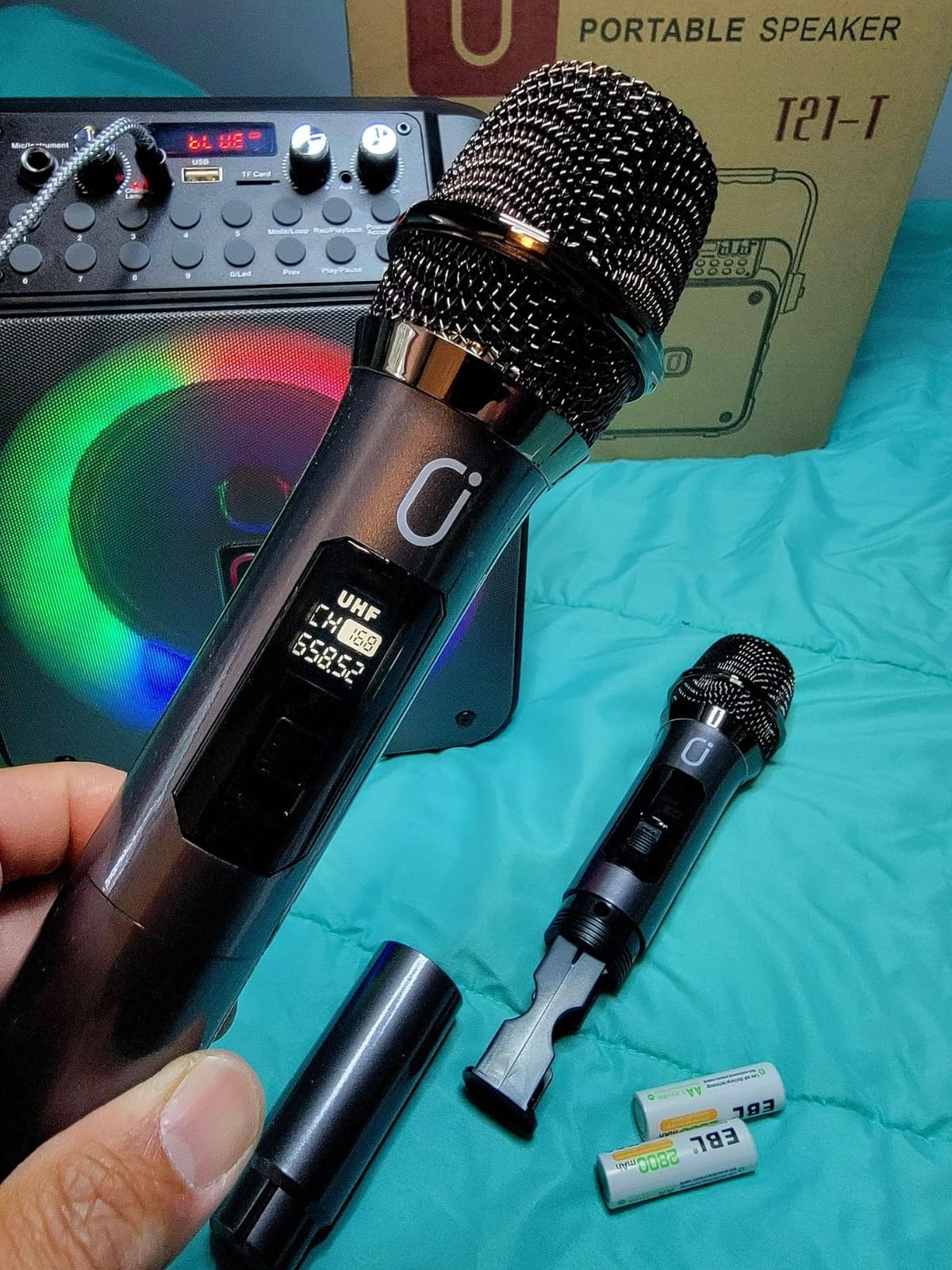 HWWR Karaoke Machine with 2 Mics for Adults & Kids, All-in-One Karaoke Set | With Vocal Processor for Natural, Authentic Sound, Automatic Bass & Treble Adjustment, Support TV/TWS Connectivity customer photo 1