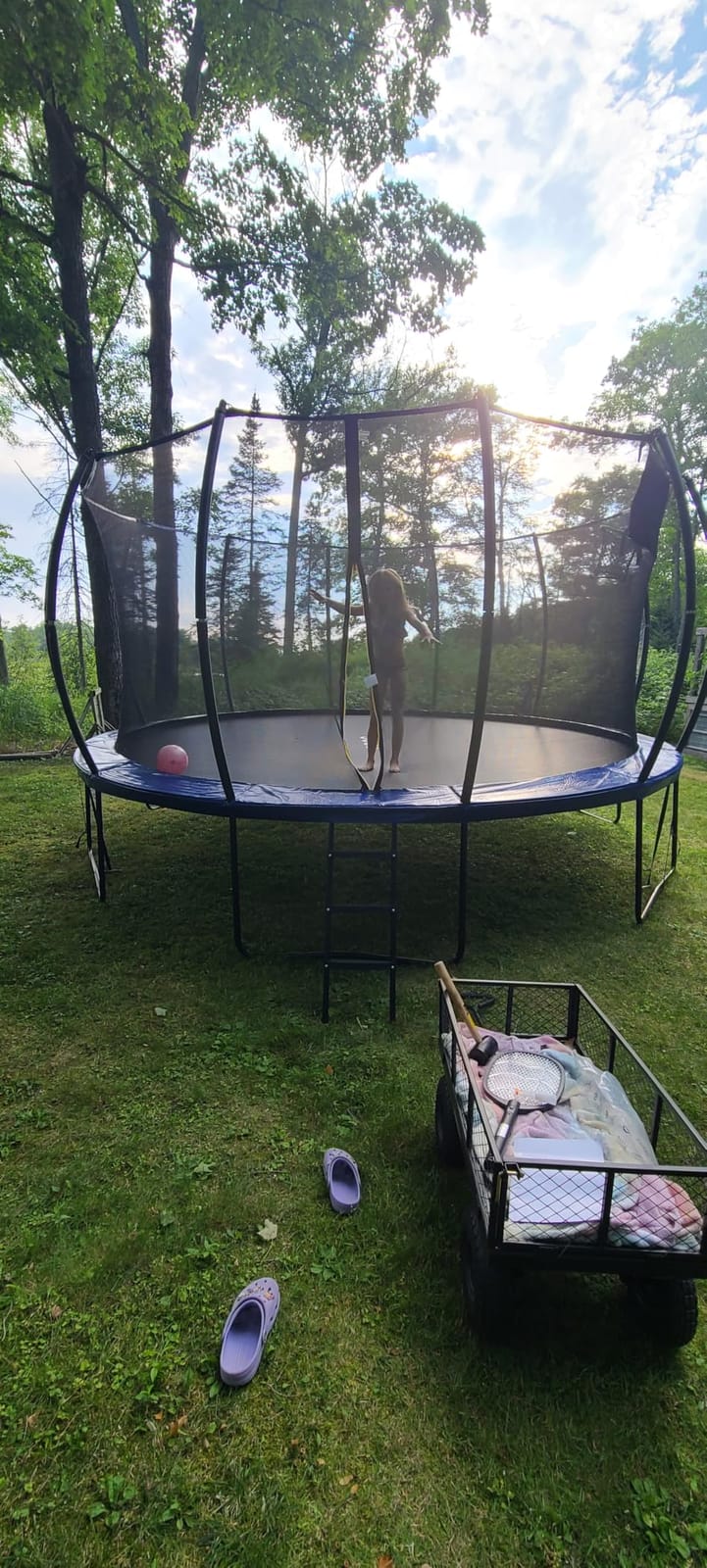 ORCC 1300LBS Weight Capacity Trampoline 16 15 12FT with Basketball Hoop Water Sprinkler Spiral Ground Stakes Outdoor Yard Trampolines for Kids Adults customer photo 2