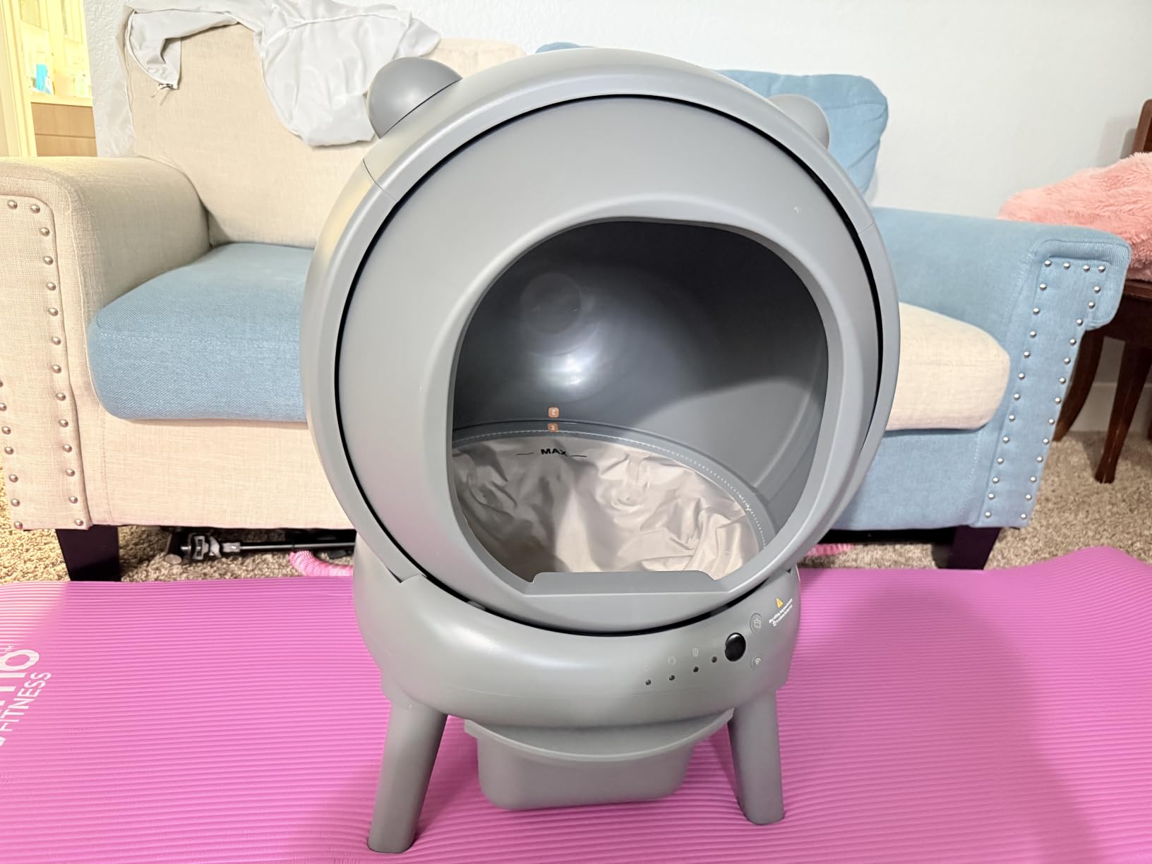 Self Cleaning Litter Box, Dual Safety Sensors, App Control, Gray | Automatic Cat Litter Box for Multiple Cats, Noise & Odor Control, Easy Maintenance with 2 Rolls of Garbage Bags, Includes Mat customer photo 2