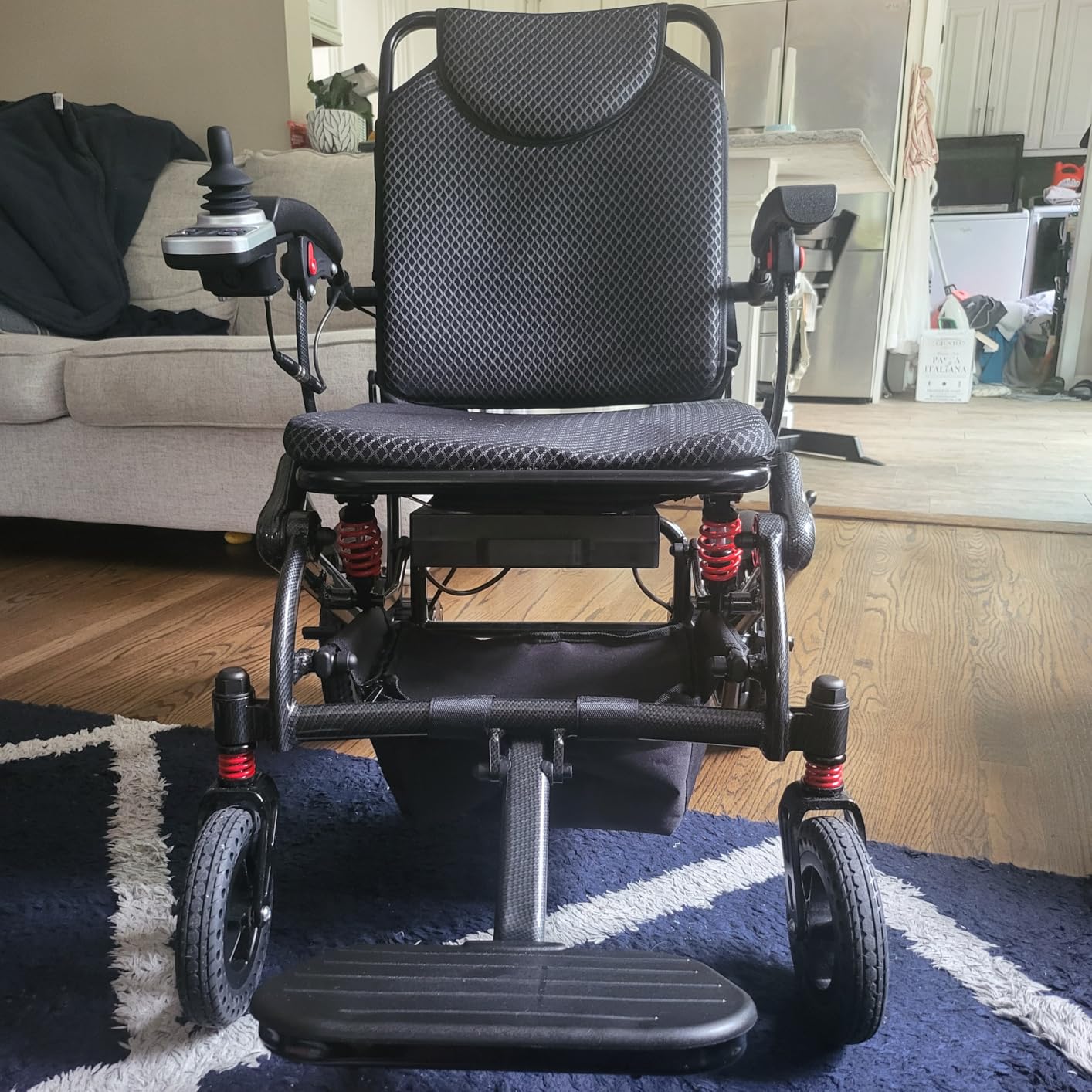 Electric Wheelchairs for Adults Foldable 36LBS Lightweight Frame, Airline Approval, 15 Miles Travel Range & 500W Brushless Motors Power Motorized for Seniors & Max Supports 350 LBS & LED Light (Black) customer photo 2