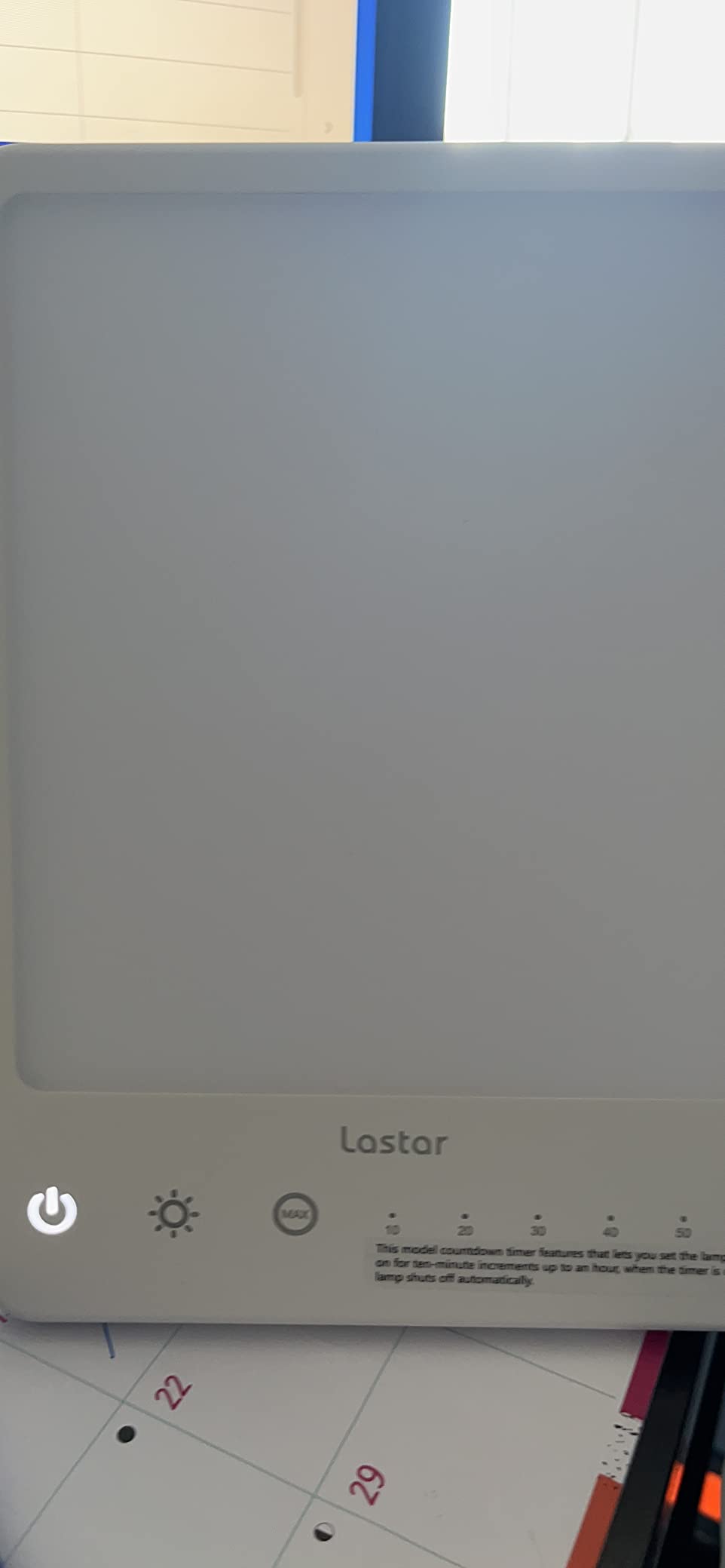 LASTAR 10000 Lux Full Spectrum Sun Lamp, UV-Free Natural Daylight Lamp for Home Office, 4 Color Temperatures (3000K-6500K), 5 Brightness Levels, 4 Timer Settings, Desk or Wall Mount Sunlight Lamp customer photo 2