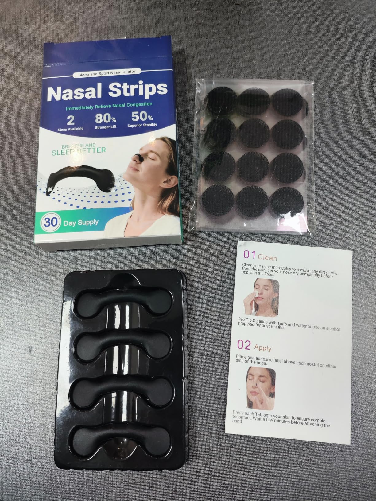 Nasal Strips for Snoring, Extra Strength Nose Strips for Breathing | Enhanced Respiratory Efficiency Effective Snoring Solution Nasal Dilators Improve Sleep and Exercise Quality - Black 30 Count customer photo 1