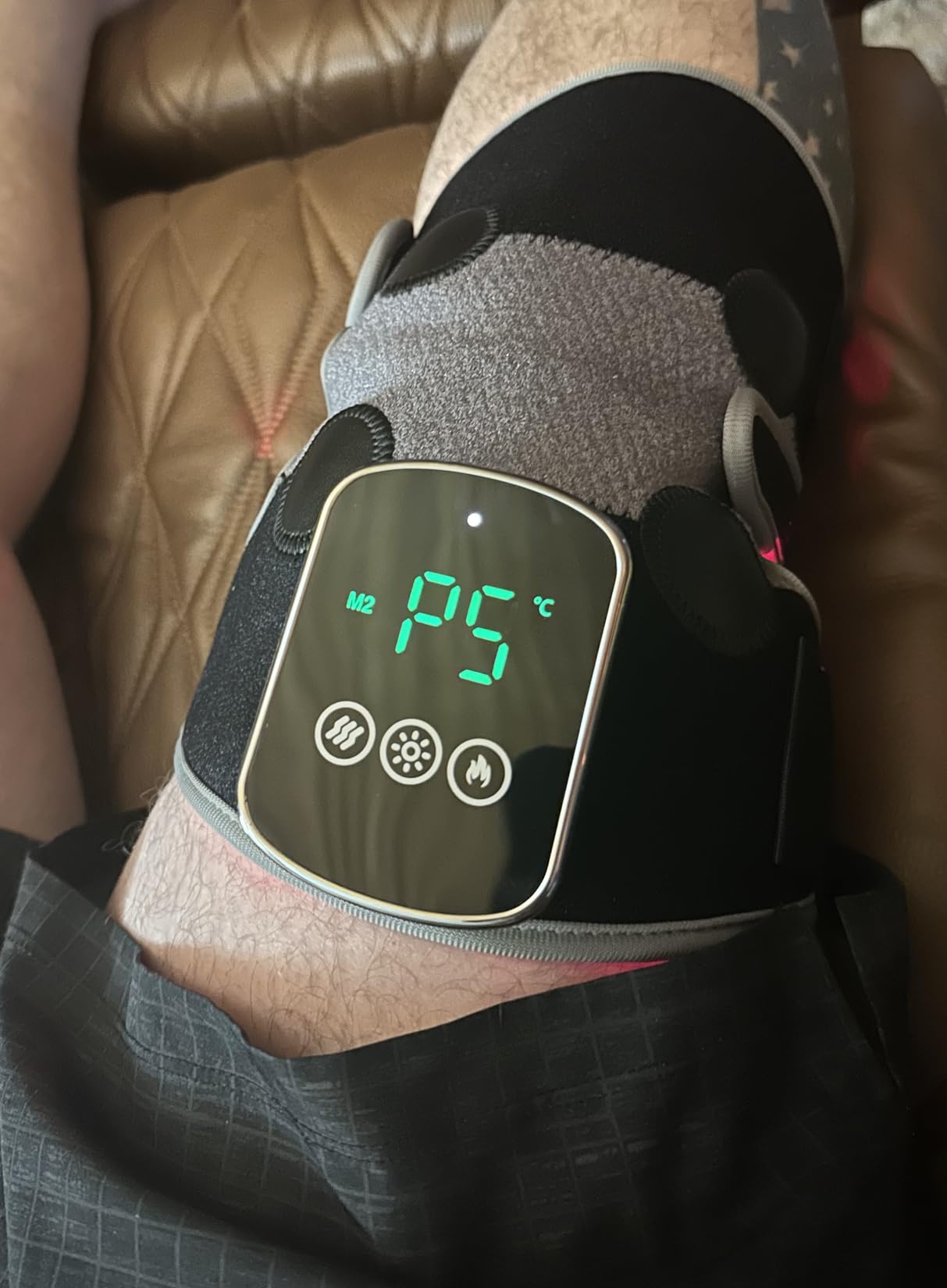 Knee Massager with 5 Heat and Red Light Therapy, Cordless Heated Knee Brace | 4-Zone Vibration, 5 Heat Levels, 240 LEDs 660nm & 850nm Infrared Light Therapy, 5000mAh Rechargeable, LED Display customer photo 1