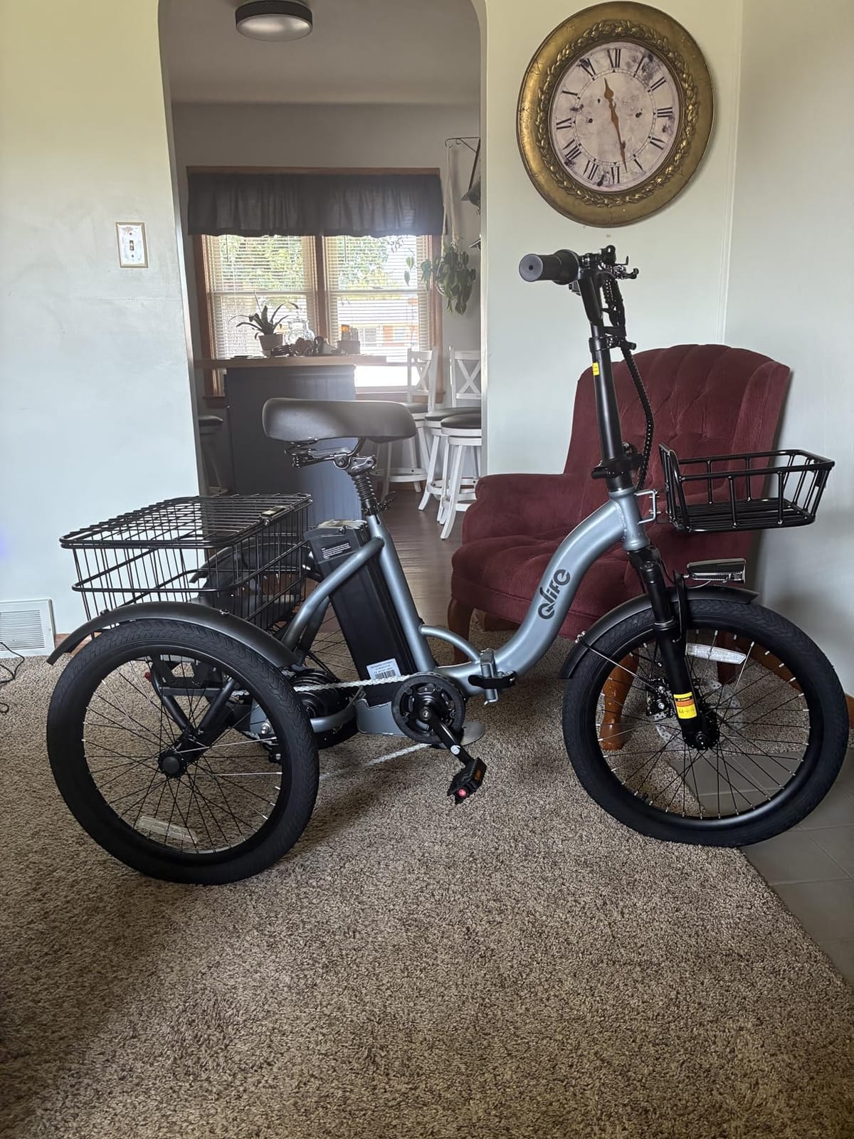 Qlife Electric Bike for Adults, 1200W Peak Brushless Motor Folding Electric Trike, 48V Removable Battery, 18in x3.0 Fat Tire Step-Thru 3 Wheel Electric Bicycle with Cargo Rack customer photo 1