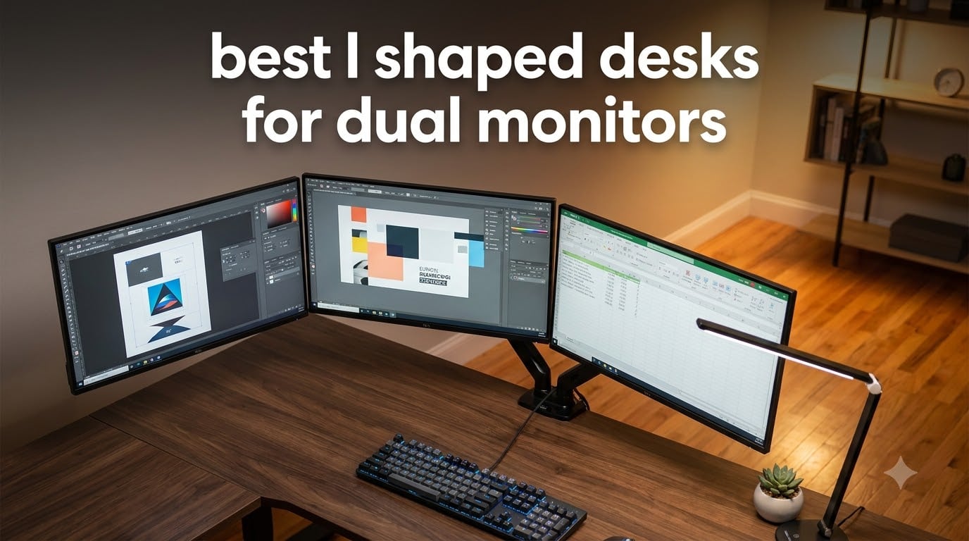 best l shaped desks for dual monitors