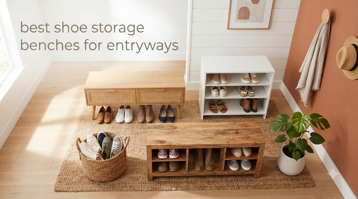 best shoe storage benches for entryways