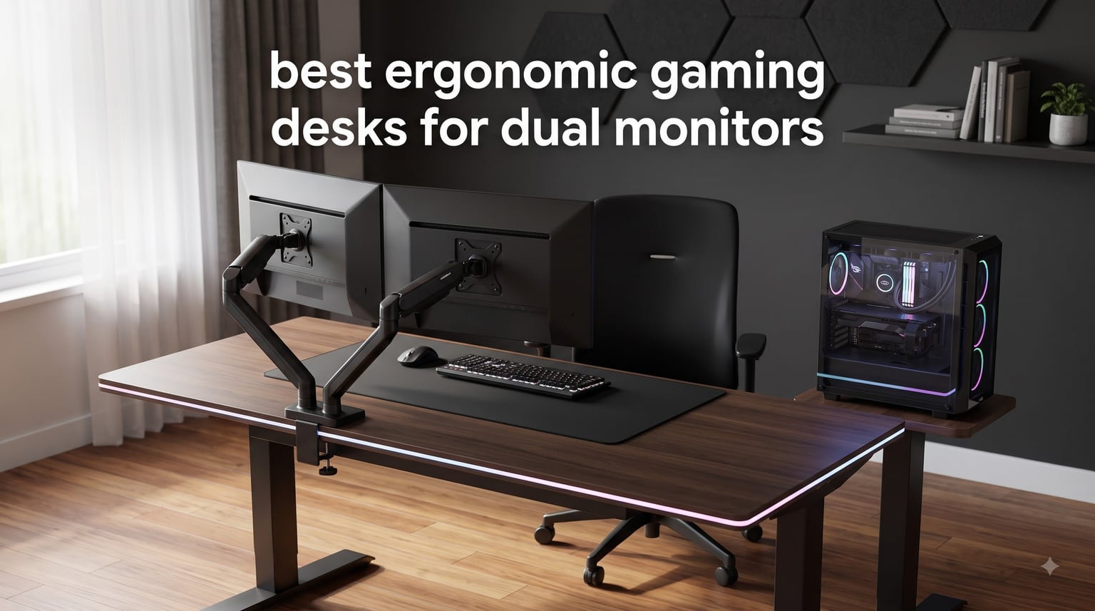 best ergonomic gaming desks for dual monitors