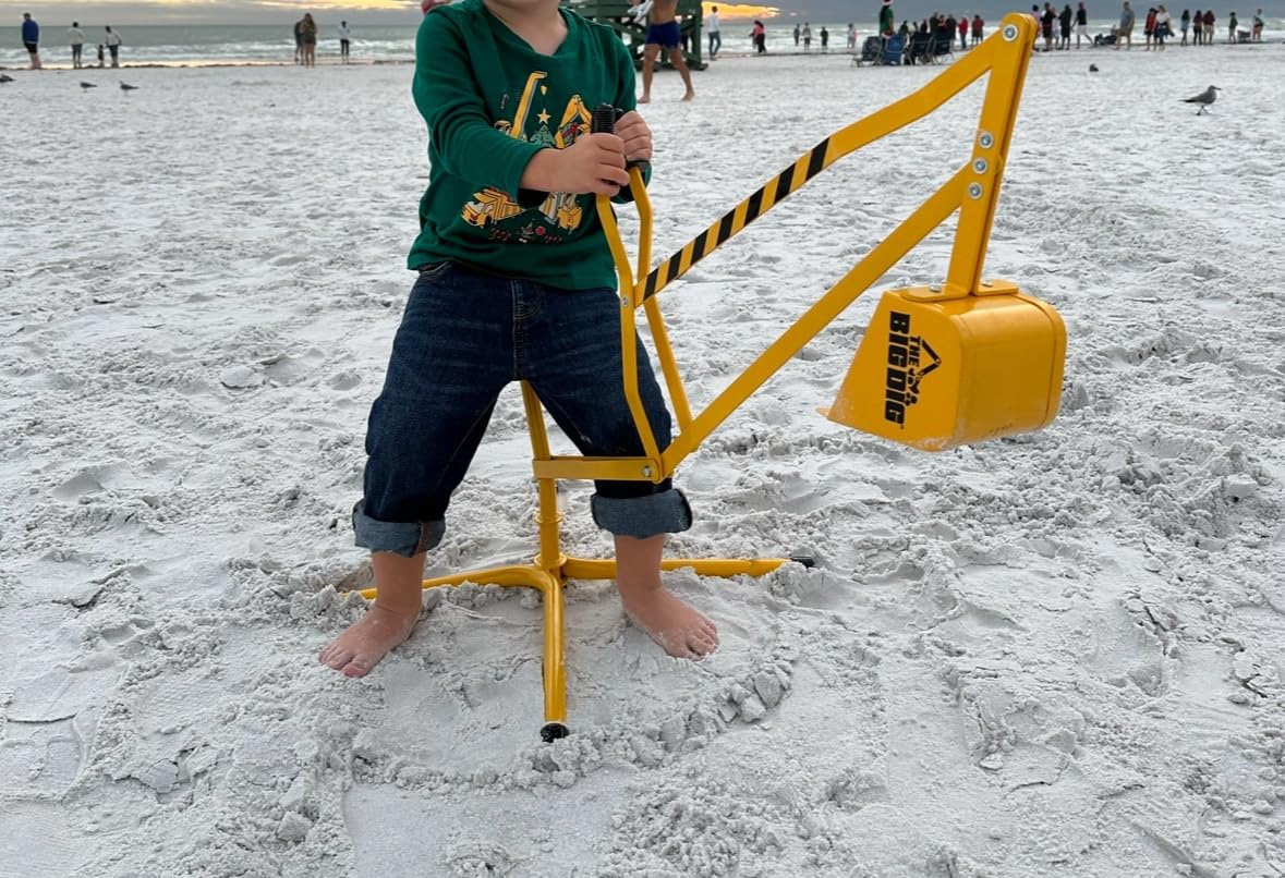 Big Dig Excavator Ride-On Sandbox Digger with 360 Rotation Base, Yellow customer photo 1