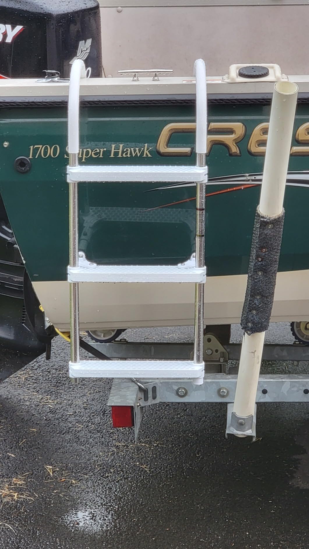 DotLine Boat Aluminum 3 Step Ladder – Folding Gunwale Hook Design, 11