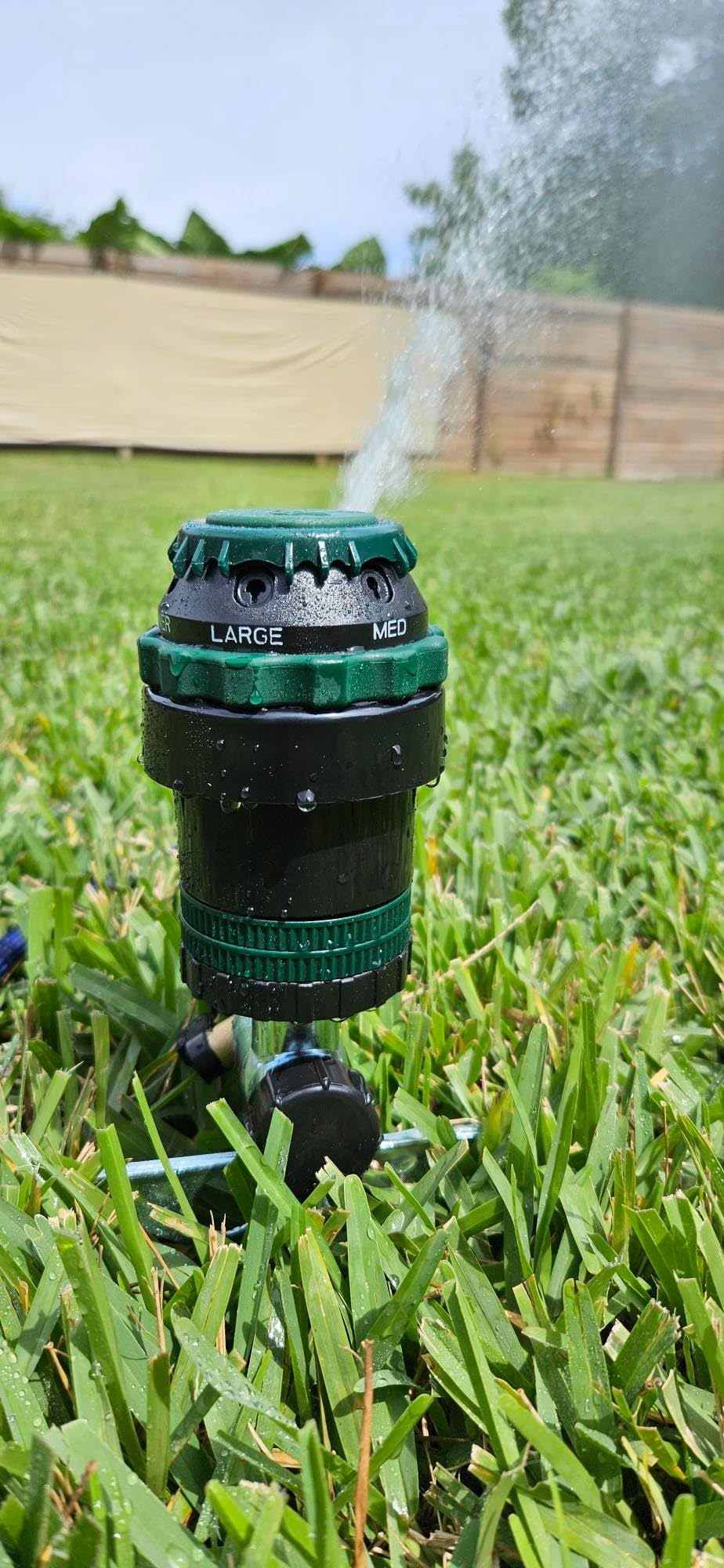 Orbit H2O-Six Gear-Drive Sprinkler on Metal T-Spike - Customizable Lawn Watering Coverage - Multi-Pattern Rotating Head with Adjustable Spray Range - Durable Outdoor Yard Irrigation Sprinkler - 58573 customer photo 2