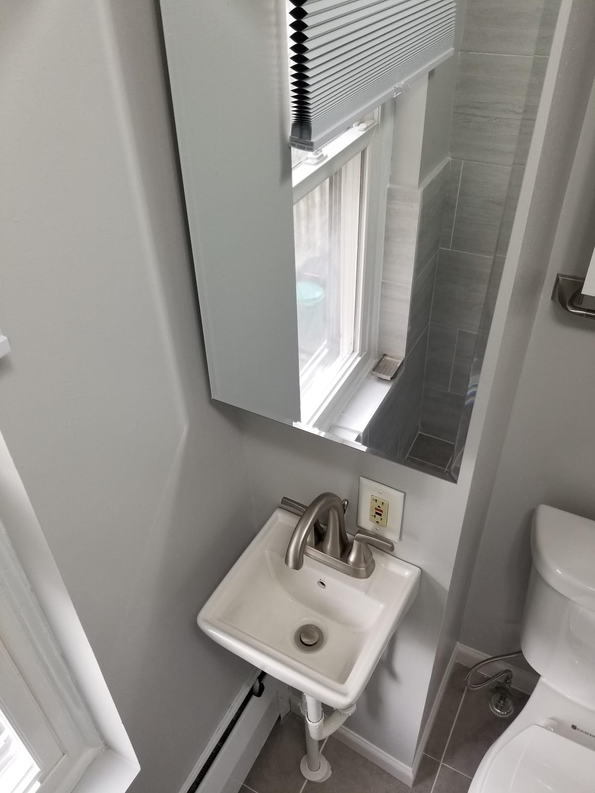 Fine Fixtures Small Wall Mount Bathroom Sink White Viterous China, 12.4 x 11 Inch Compact Sink for Bathroom, Modern Space Saving Design Sink Bathroom. customer photo 2