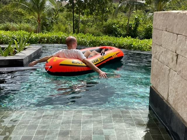 INTEX Explorer Inflatable Boat Series: Dual Air Chambers – Welded Oar Locks – Grab Handles – Bow Rope – Sporty Design customer photo 1