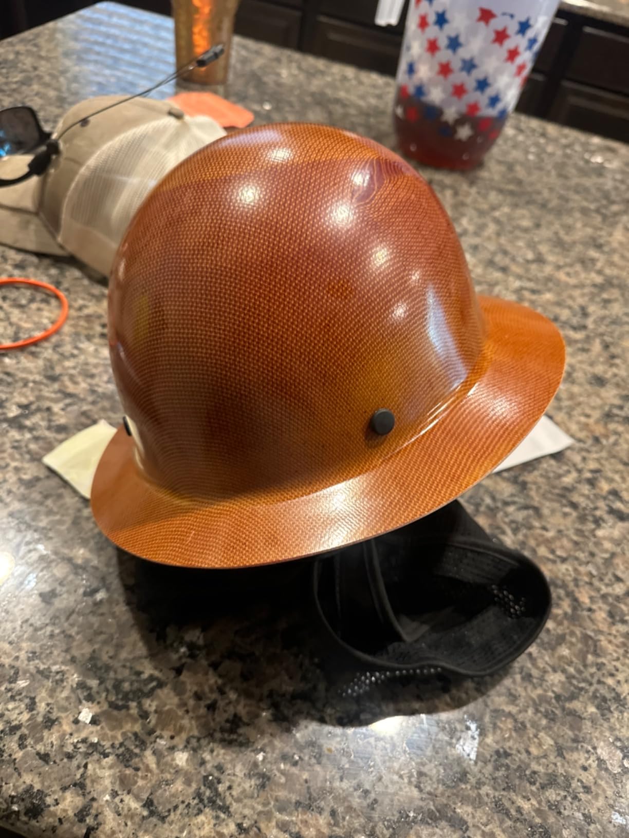 MSA Skullgard Full-Brim Hard Hat with Suspension - Non-Slotted Cap, Made of Phenolic Resin, Radiant Heat Loads up to 350F, Standard Size Hard Hat | Fas-Trac III Ratchet Suspension customer photo 1