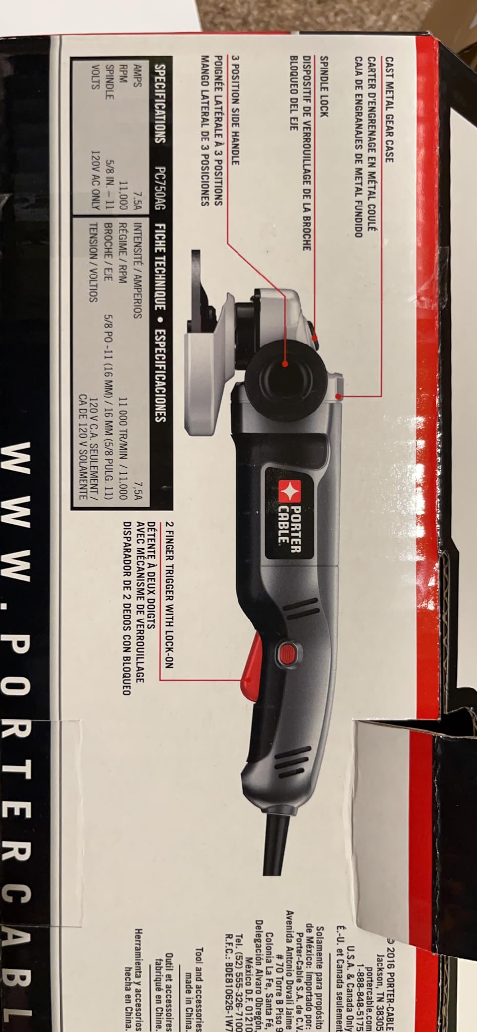 PORTER-CABLE Angle Grinder Tool, 4-1/2-Inch, 7.5-Amp (PC750AG) customer photo 1