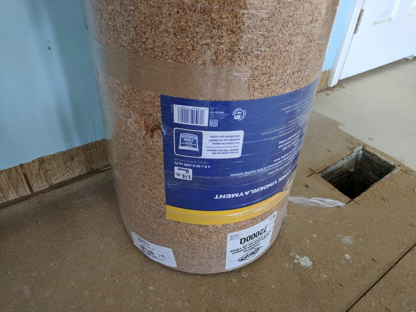 QEP 72000Q Natural Cork Underlayment Roll - 4 ft. Wide x 50 ft. Long x 6 mm Thick - 200 sq. ft. customer photo 1