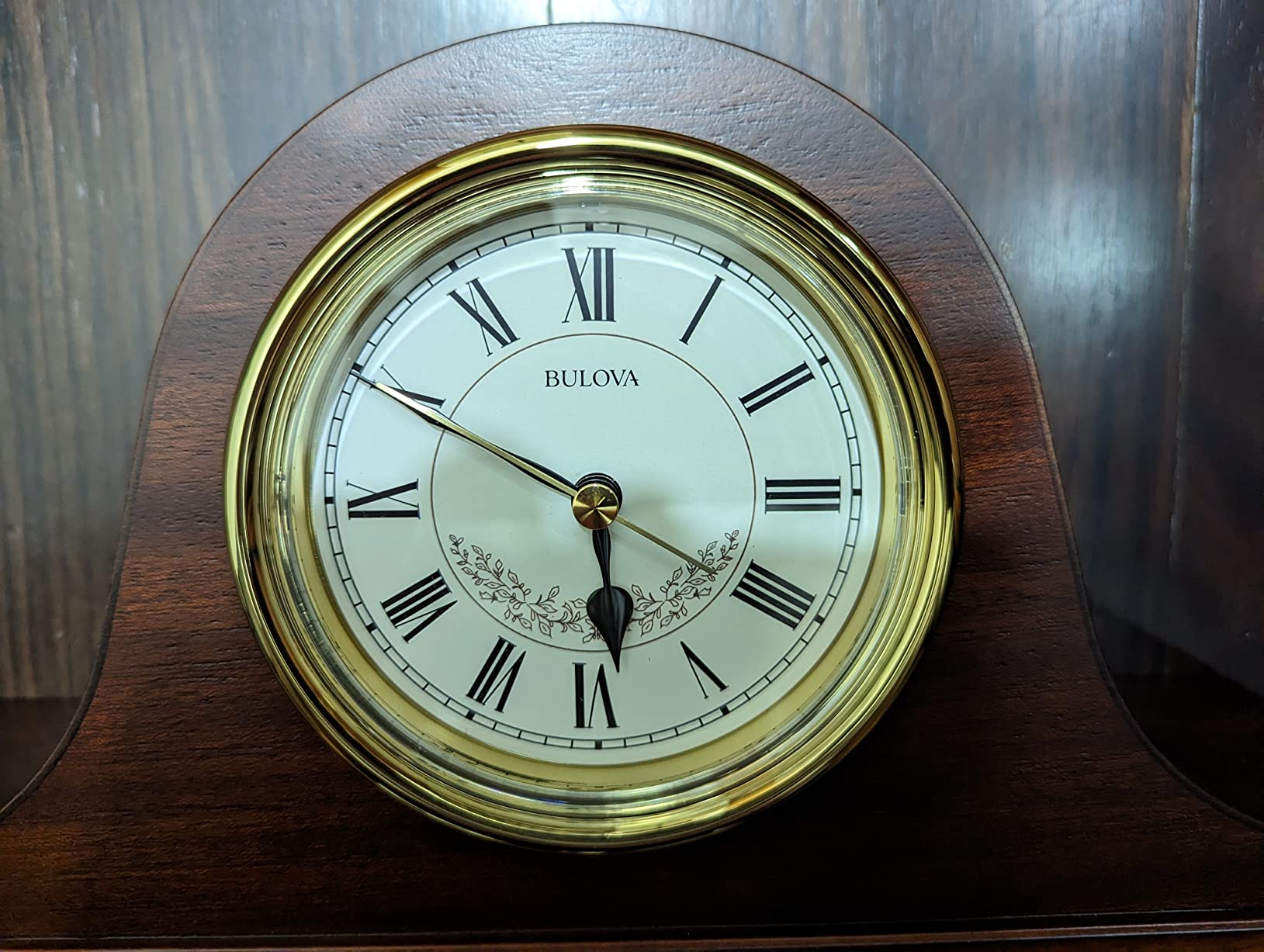 Bulova B1929 Bulova Annette I Chiming Mantel Clock, Model B1929 | Classic Mahogany Finish | Westminster Melody on the Hour | Battery Powered I Chiming Clock customer photo 1