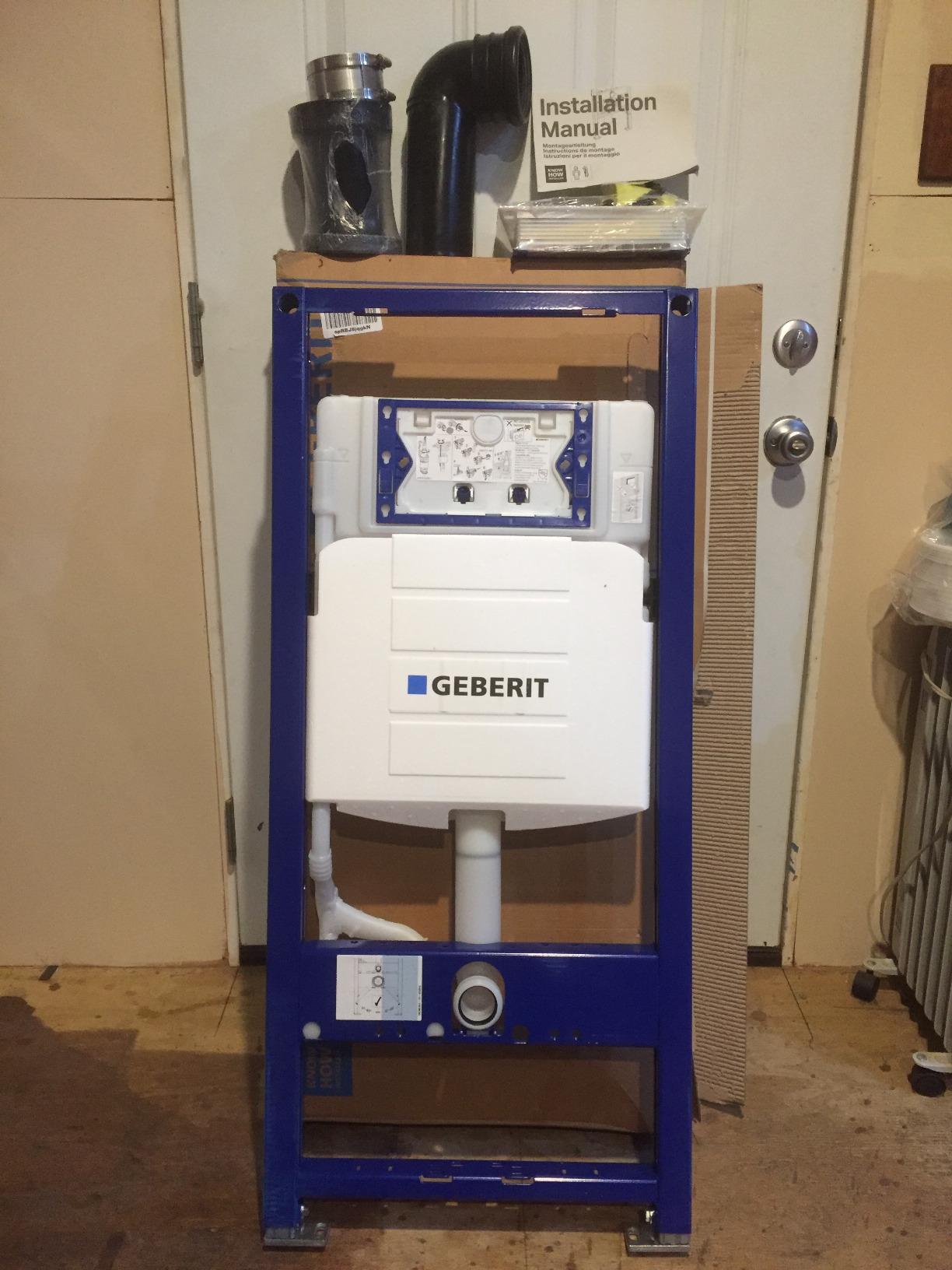 Duravit Geberit 111.335.00.5 DuoFix In-Wall System with Sigma Concealed Tank for 2x6 Wall Construction, white, large customer photo 1