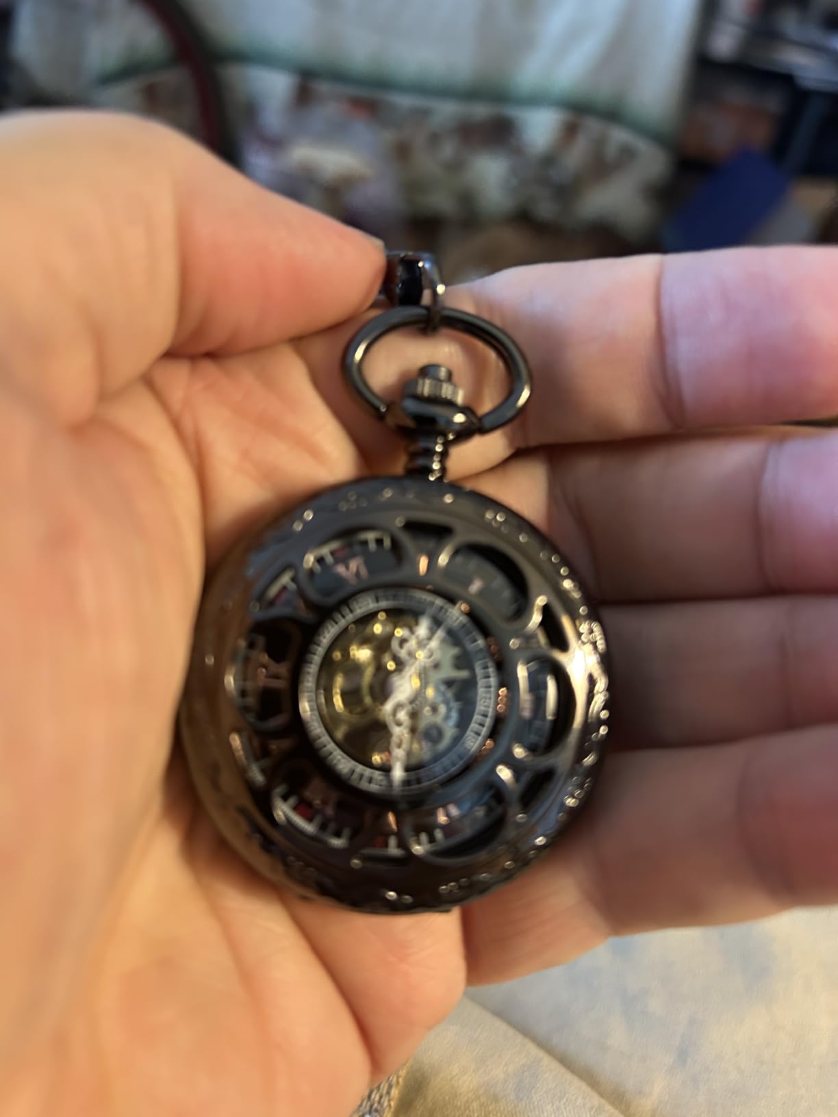 ShoppeWatch Men’s Pocket Watch with Chain | Hand Winding Vintage Pocket Watch | Classic Mechanical Movement Pocketwatch | 1920s Railroad Steampunk Costume Accessory customer photo 2