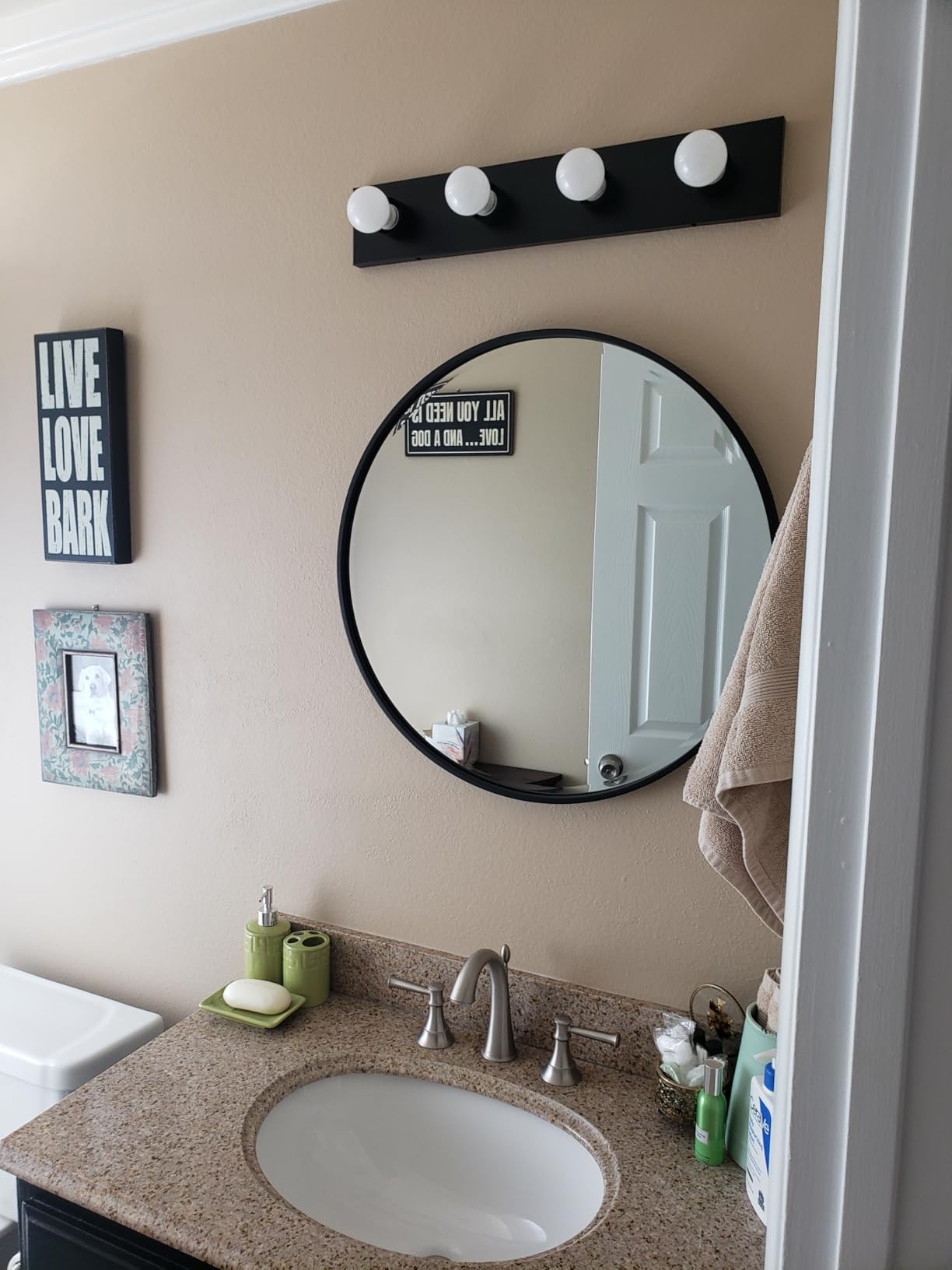 Design House 519298 Contemporary 4-Light Indoor Vanity Light Dimmable for Bathroom Bedroom Vanity Makeup, Satin Nickel customer photo 1