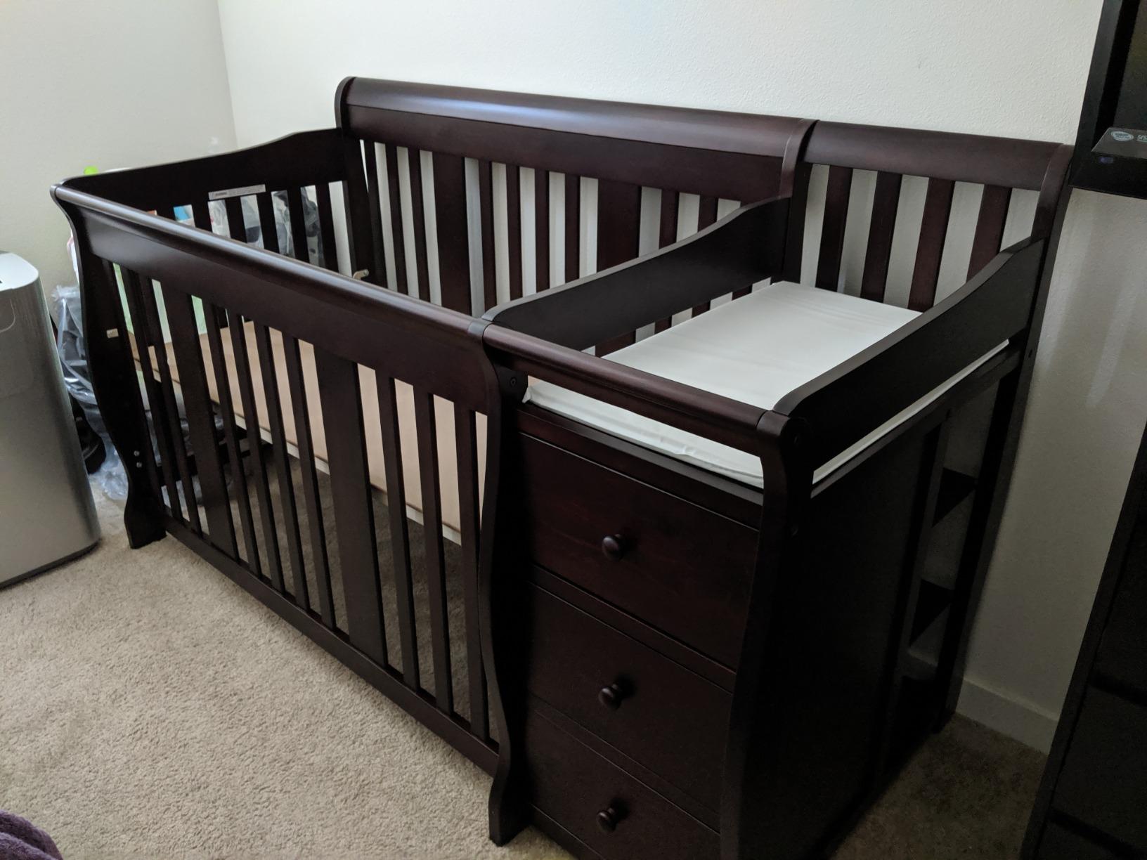 Storkcraft Portofino 5-in-1 Convertible Crib and Changer, White customer photo 1