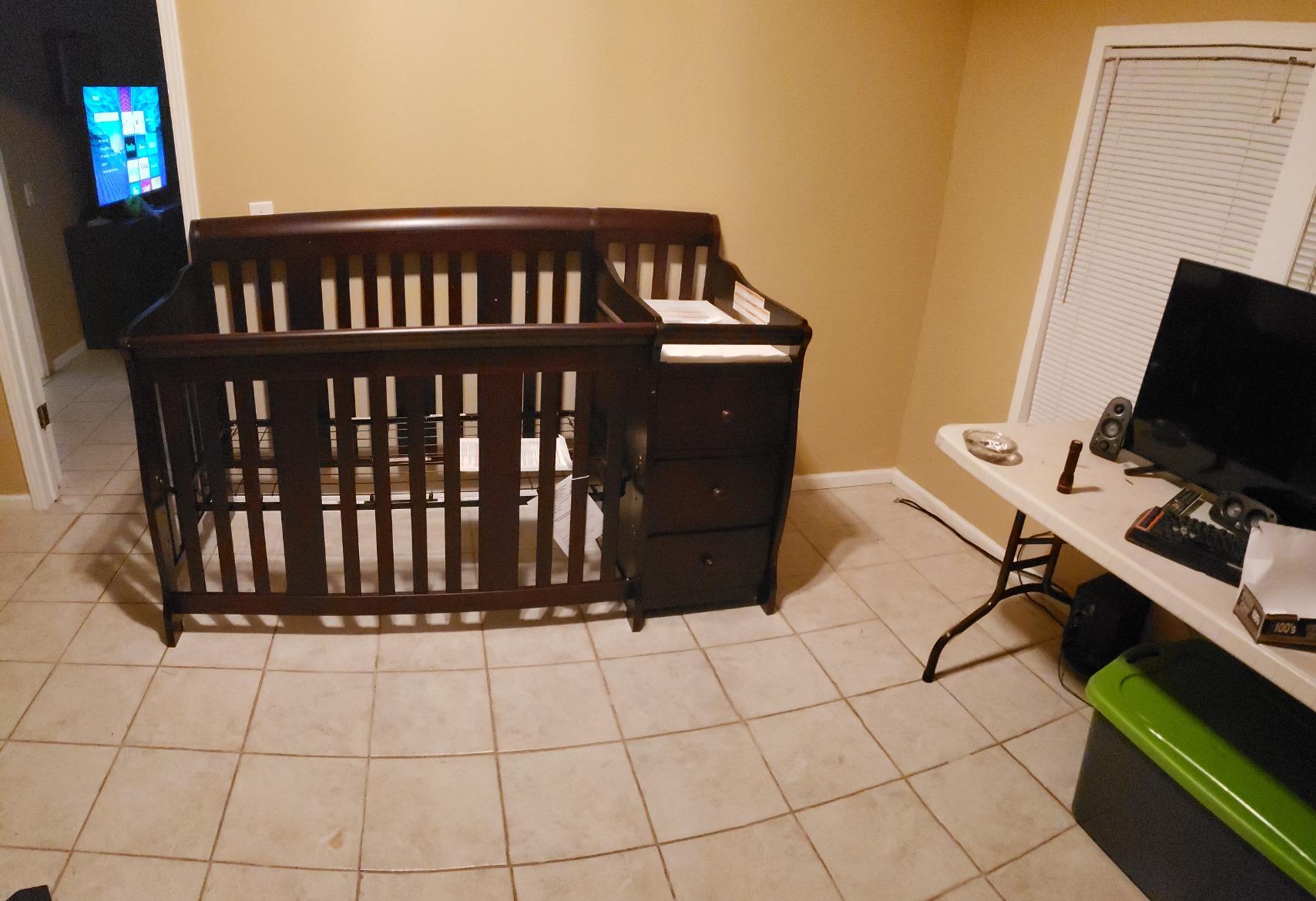 Storkcraft Portofino 5-in-1 Convertible Crib and Changer, White customer photo 2
