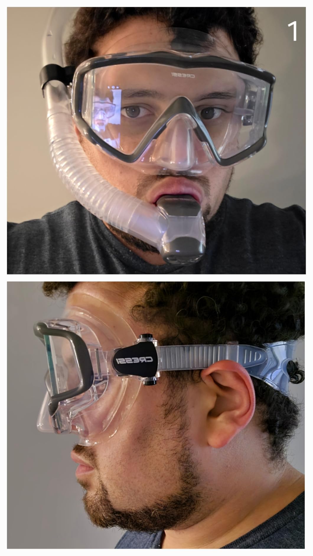 Cressi Panoramic Wide View Mask & Dry Snorkel Kit for Snorkeling, Scuba Diving - Pano 3 & Supernova Dry: Designed in Italy customer photo 1