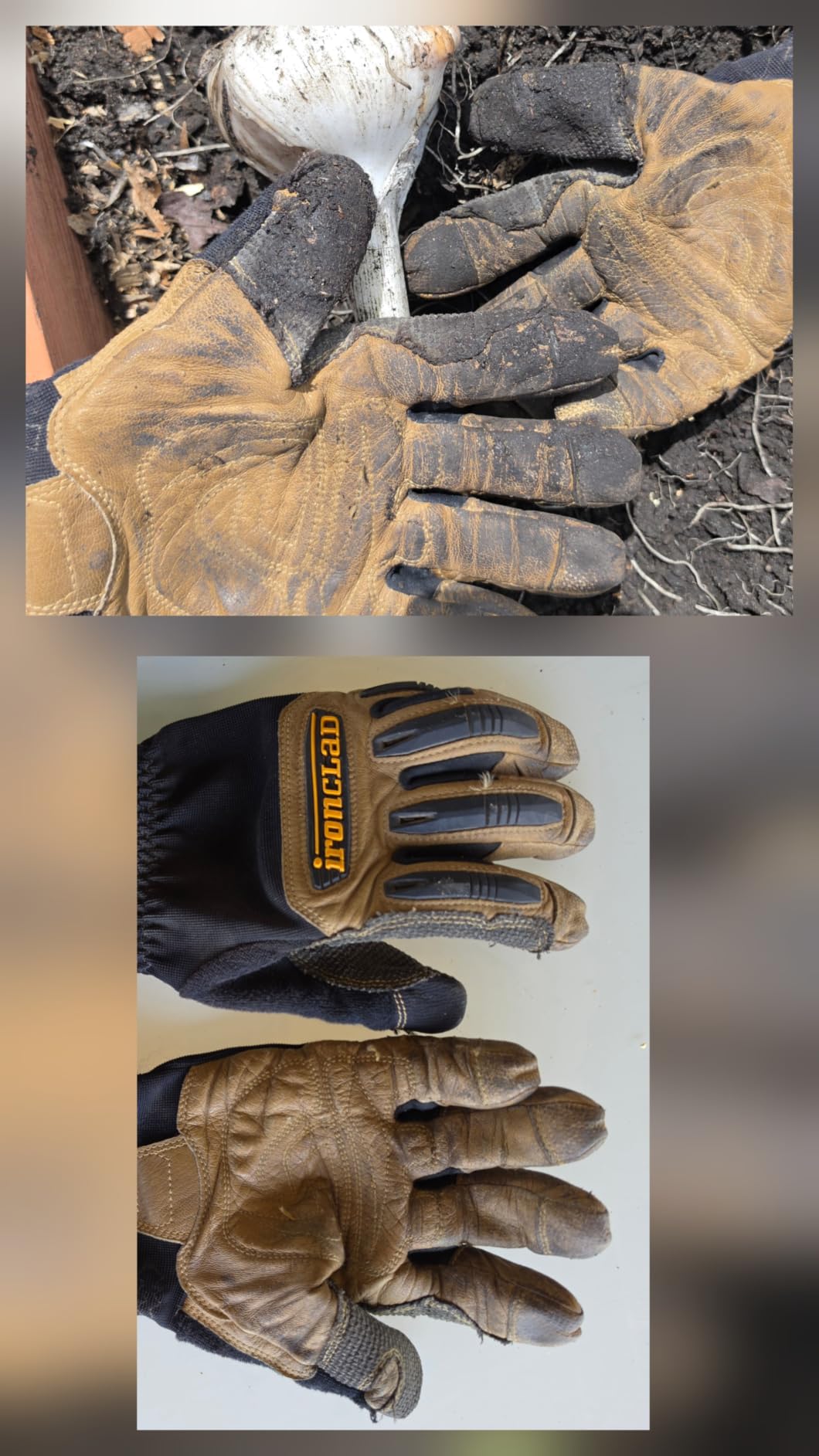 Ironclad Ranchworx Work Gloves RWG2, Premier Leather Work Glove, Performance Fit, Durable, Machine Washable, (1 Pair), RWG2-04-L,Brown/Black customer photo 1
