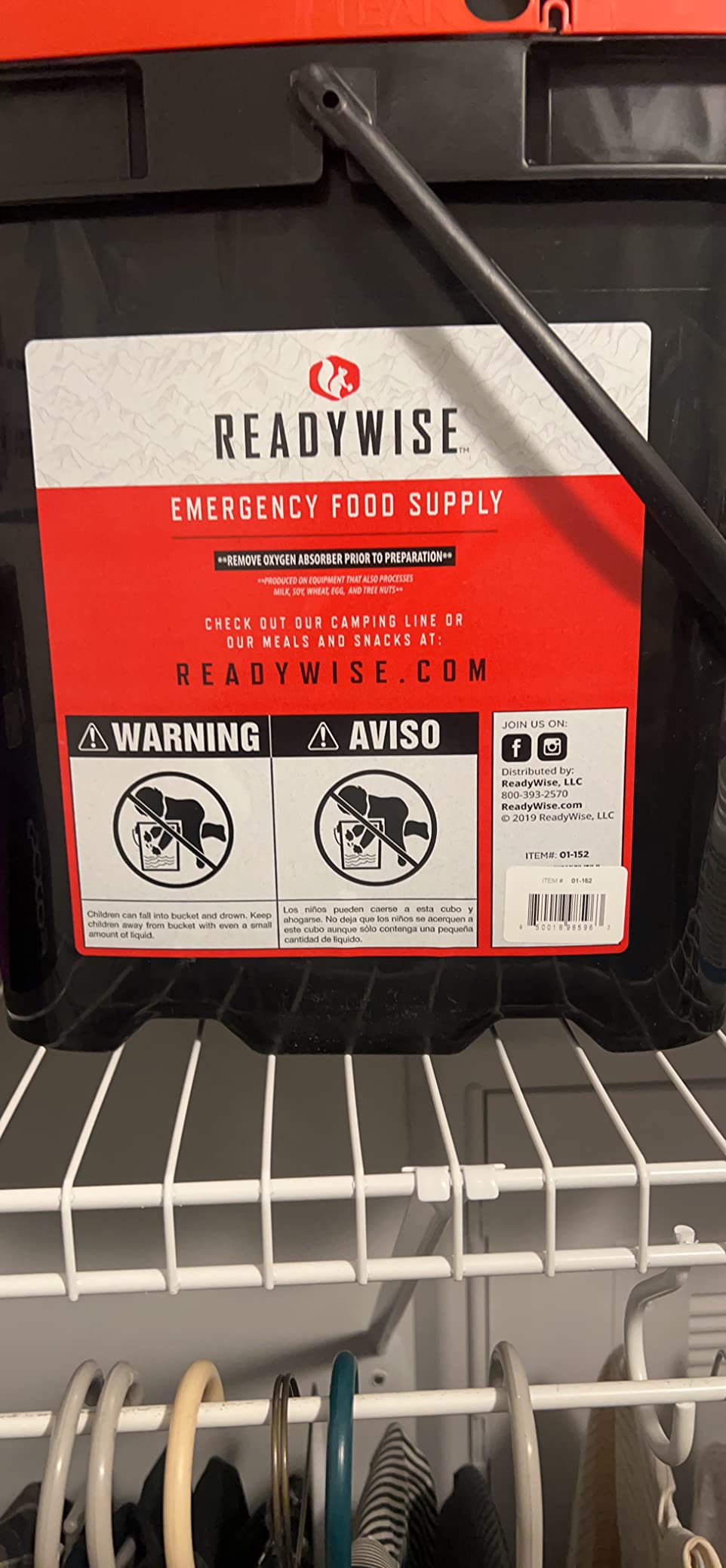 READYWISE Emergency Food Survival Supply, 104 Servings, Variety Bucket customer photo 1